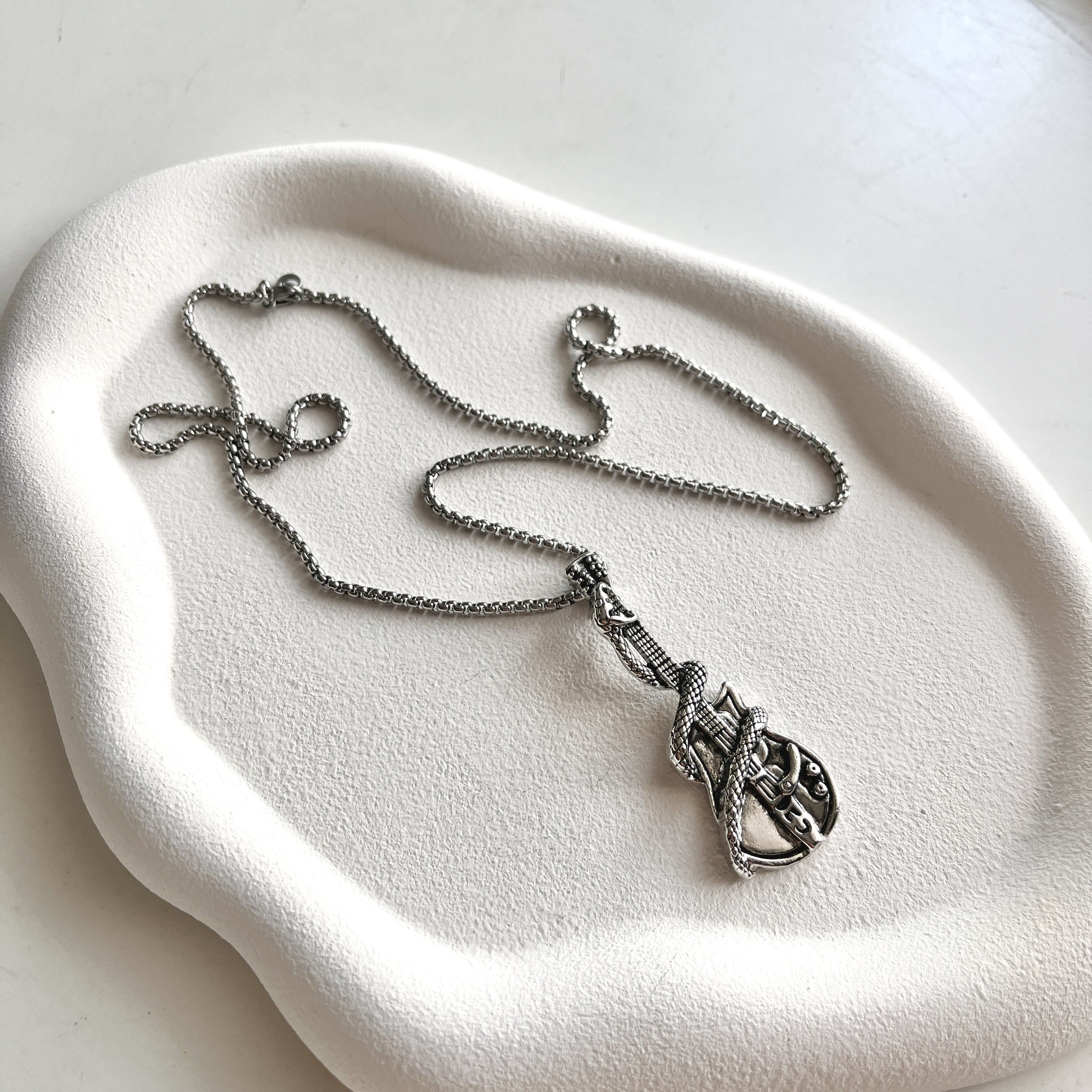 Jewelry Punk Necklace Alternative Gothic Chain Y2k Guitar Size ONE SIZE - 1 Thumbnail