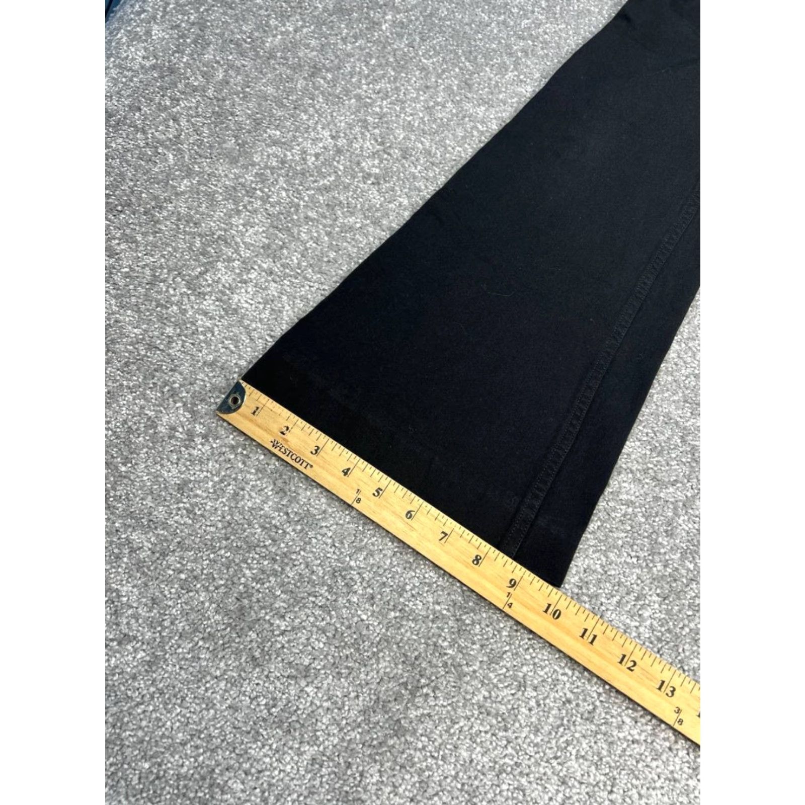 Anthropologie Maeve Anthropologie Flare Pants Womens 6 Black Cotton Stretch Athleisure Wide Leg Casual Pockets Zipper Button Regular Inseam 29.5 in Modern Size 28" / US 6 / IT 42 - 5 Thumbnail