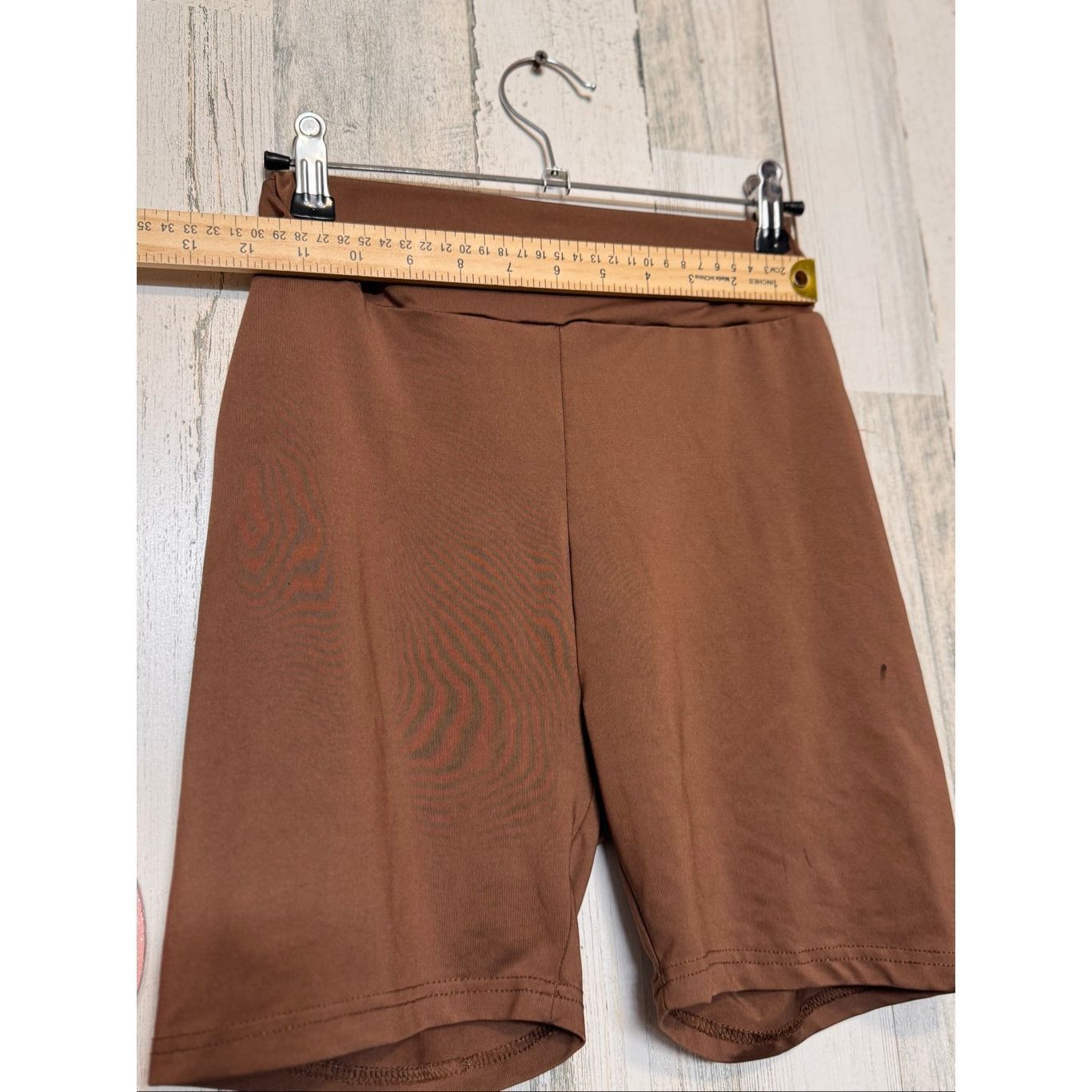Other Brown High Waist Stretch Biker Shorts Size S – Soft Polyester, Comfy Fit Size 27" / US 4 / IT 40 - 5 Thumbnail