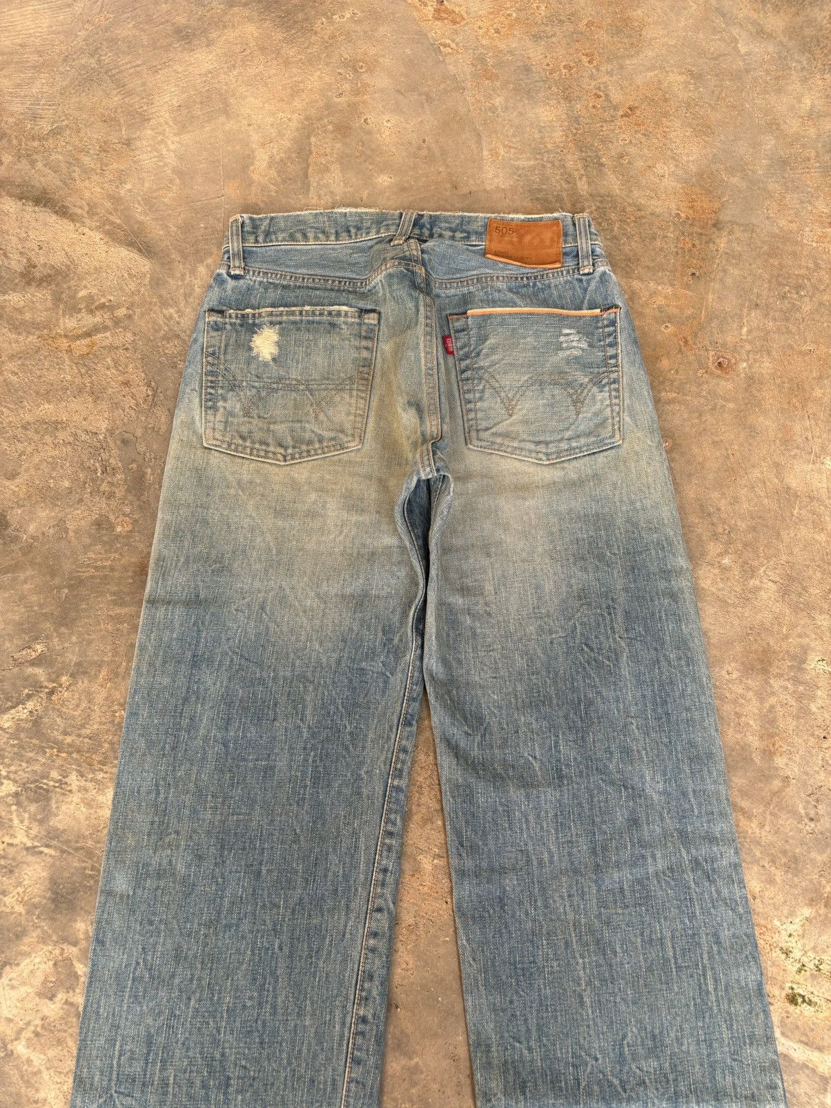 Edwin × Japanese Brand Vintage Distressed Edwin 505 Selvedge Denim Jeans Size US 29 - 3 Thumbnail
