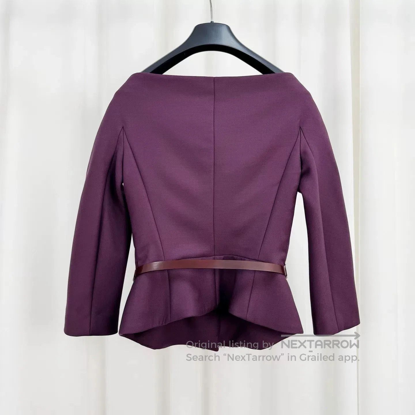 Dior dior wine-colored off-shoulder belt dress jacket. Size US S / EU 44-46 / 1 - 2 Thumbnail