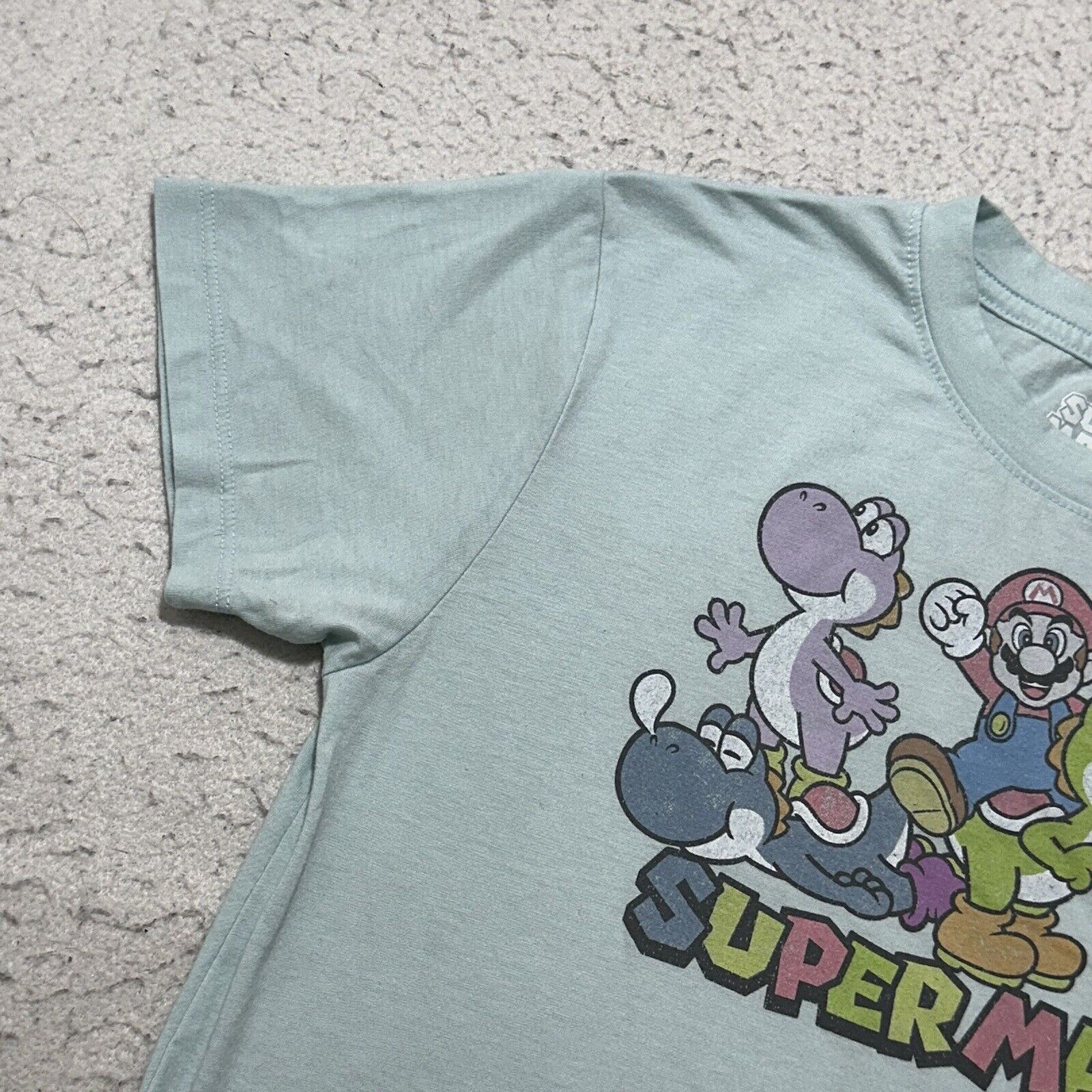 Nintendo Super Mario Small Light Blue Colorful Yoshi Graphic T Shirt Size US S / EU 44-46 / 1 - 5 Thumbnail