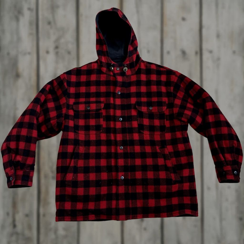 Vintage VINTAGE Woolrich Parka Jacket Reversible Plaid Wool Red Black Size L Men Size US L / EU 52-54 / 3 - 1 Thumbnail