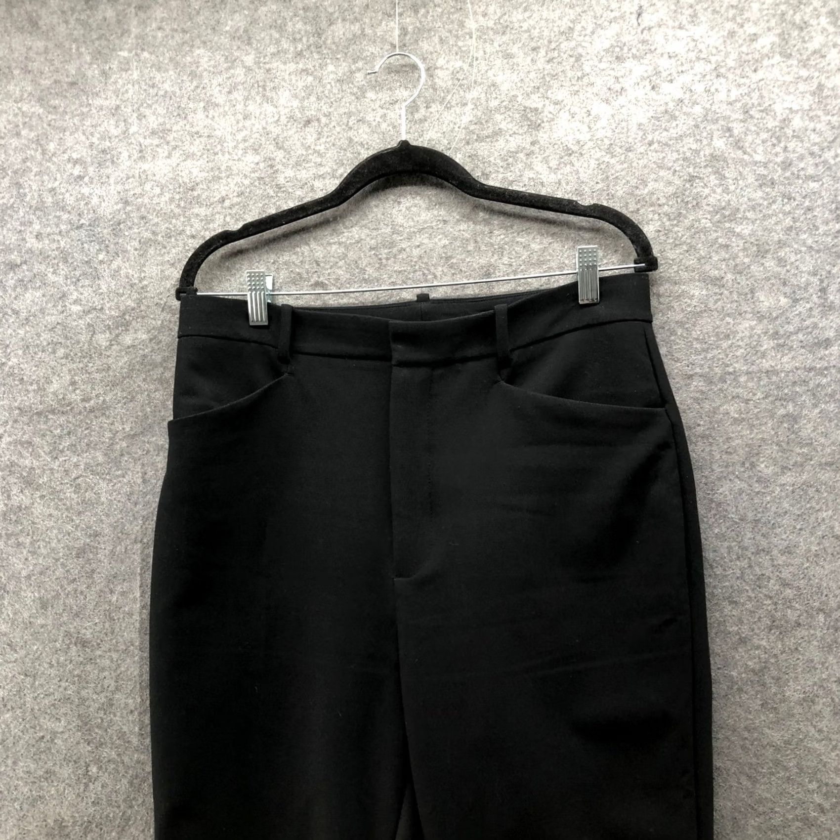Zara Zara High Waisted Crop Flare Dress Pants Womens L Black Ankle Stretch Flat Front Size 36" / US 14 / IT 50 - 3 Thumbnail