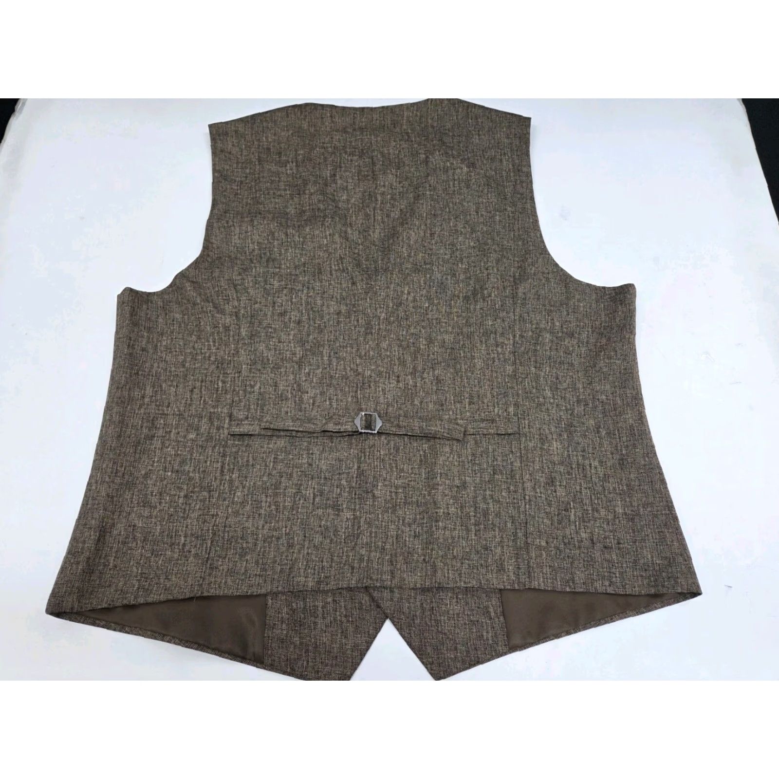 Vintage Coofandy Vest Mens Brown XL Short Polyester Knit Embroidered Pockets Button Solid Classic Size US XL / EU 56 / 4 - 4 Thumbnail
