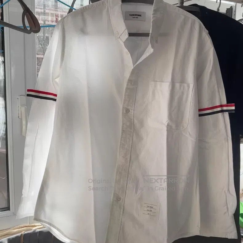 Thom Browne Thom Browne White Long Sleeve Shirt Size US M / EU 48-50 / 2 - 1 Thumbnail
