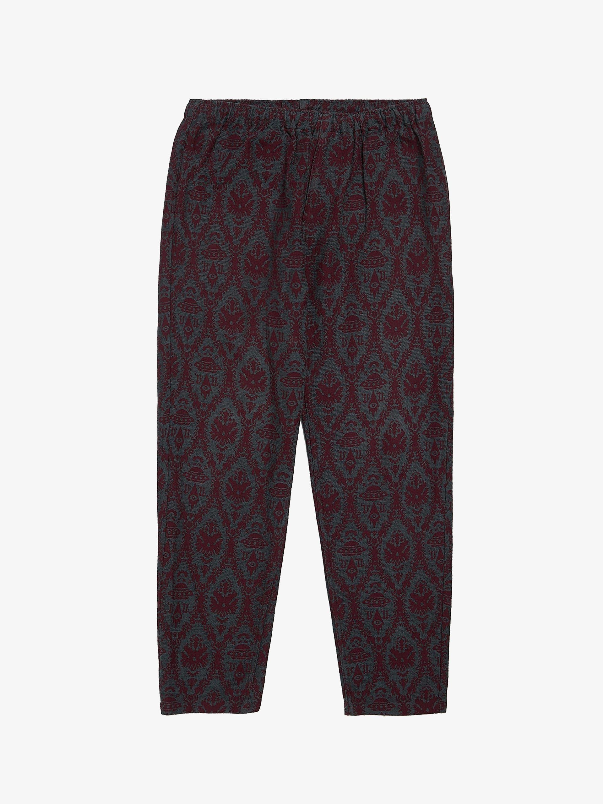 Undercover Burgundy and Gray Monogram Tapestry Pants Size US 33 - 1 Thumbnail