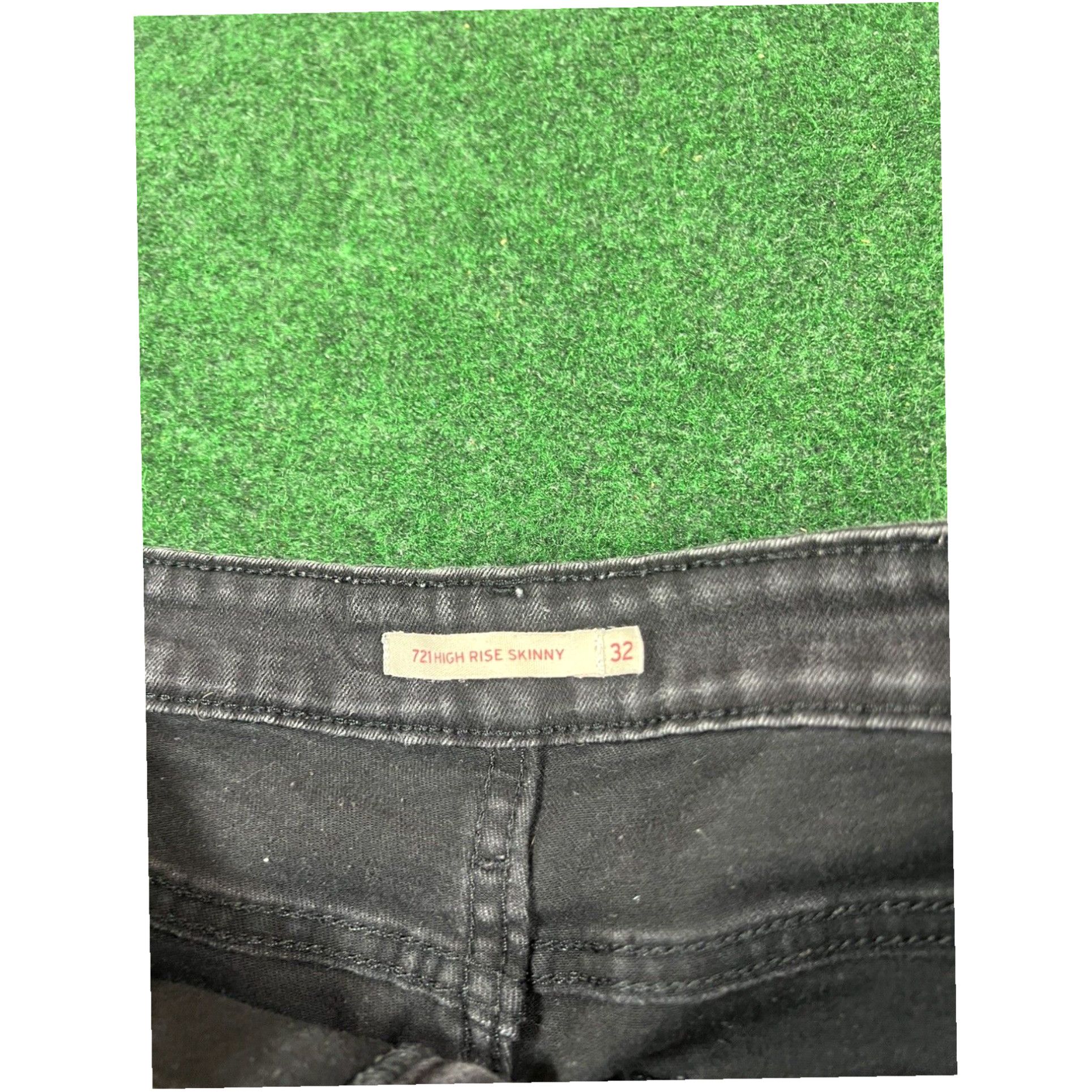 Levi's Levis 721 High Rise Skinny 32 Womens Jeans Black 2% Spandex Stretchy 30 Inseam Size 24" / US 00 / IT 34 - 2 Thumbnail