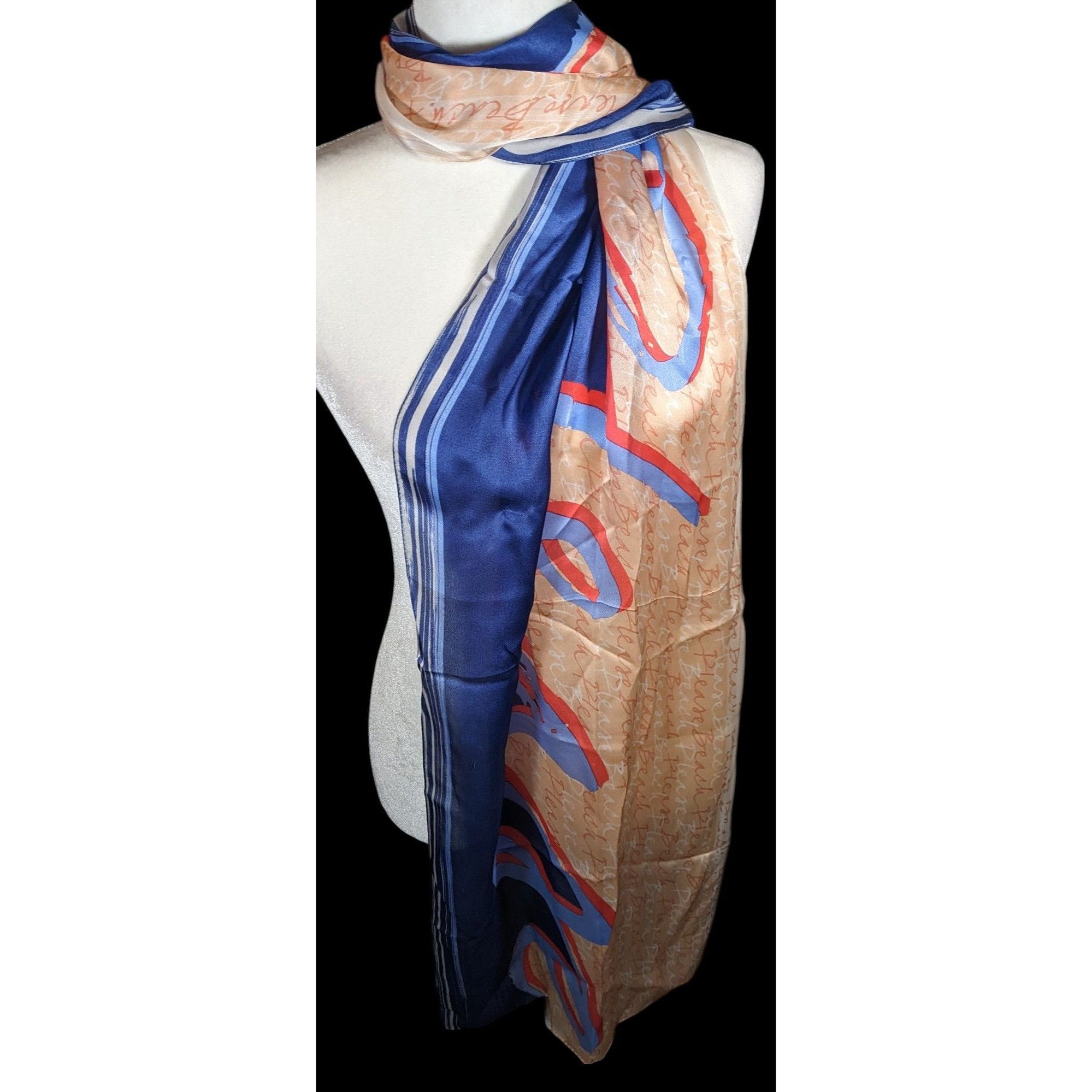 Other Vintage 90s Beach Please Max Studios Silk Scarf Size ONE SIZE - 5 Thumbnail