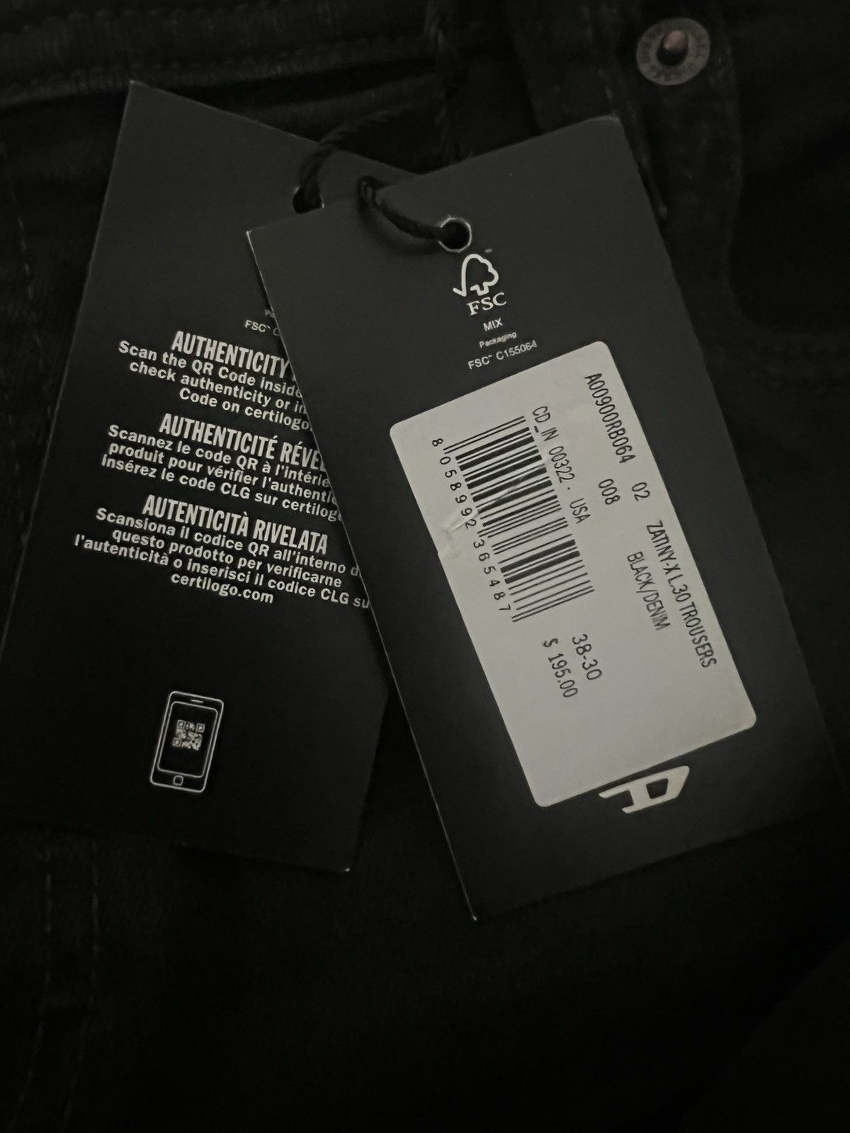 Diesel Diesel Mens Zatiny Bootcut Jeans RB064 Black $195 Size 38/30 Size US 38 / EU 54 - 7 Thumbnail