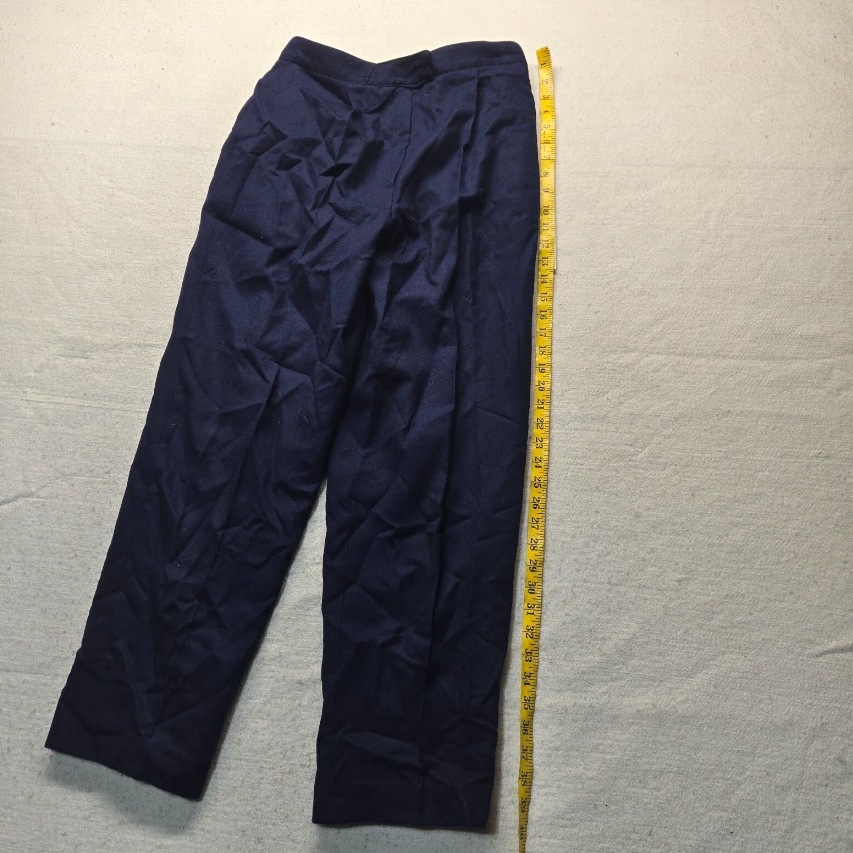 Lands' End Lands' End Pants Navy Blue 100% Wool Traditional Fit Women Size 6 Solid Front Chino Wool Pants Womens 90s Style, Casual, Regular Fit Size 28" / US 6 / IT 42 - 7 Thumbnail