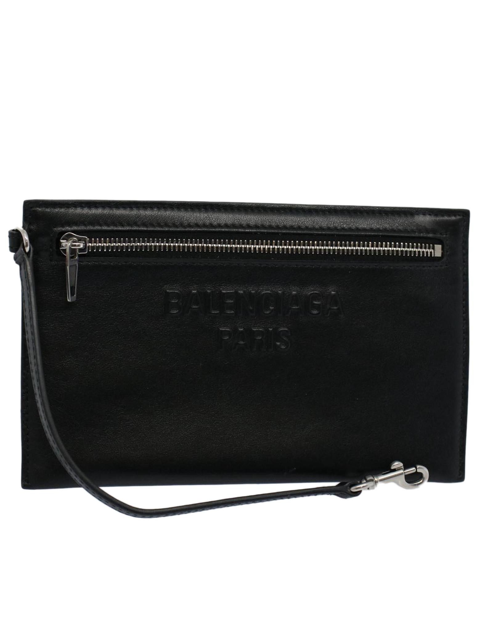 image of Leather Black Pouch By Balenciaga, Women's