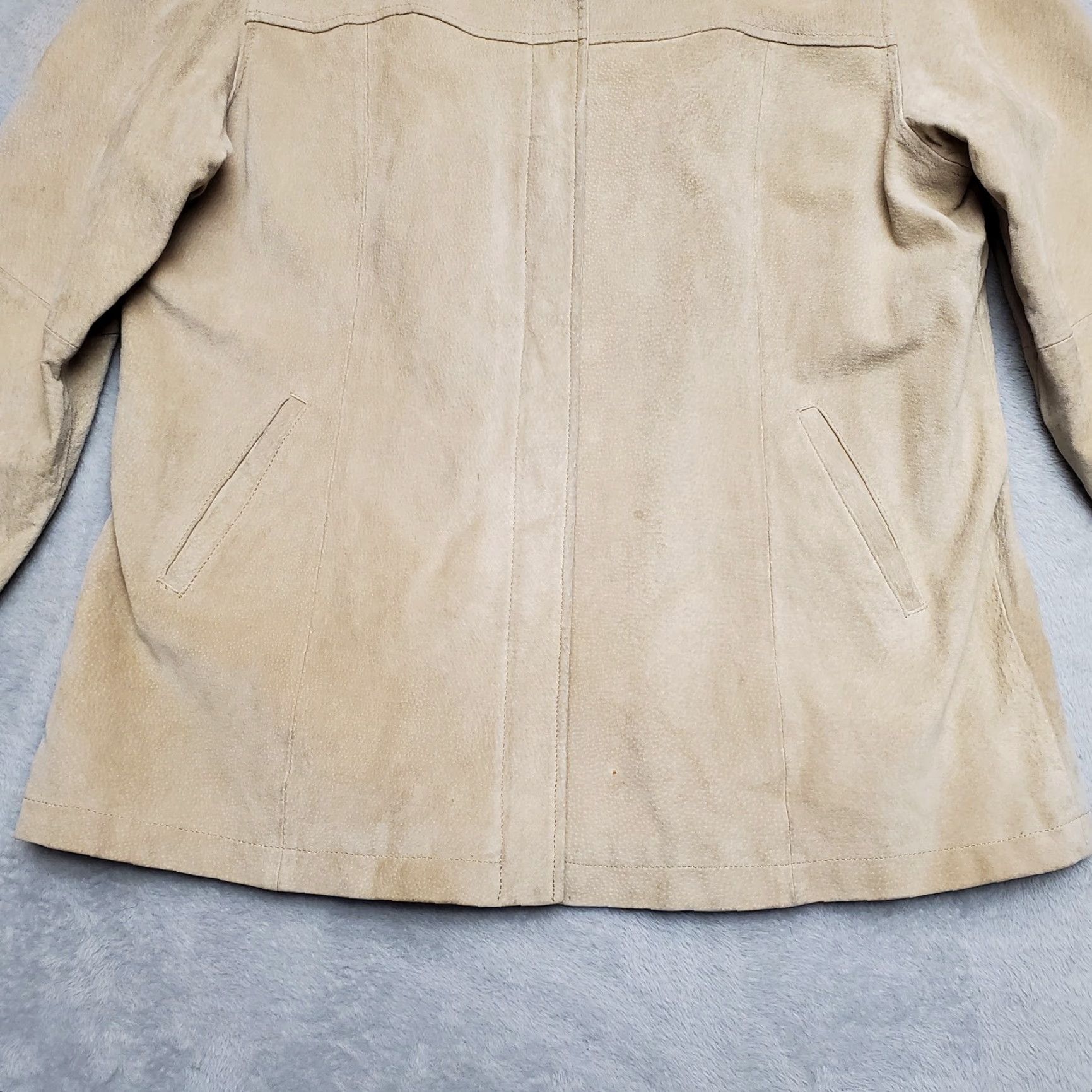 Vintage VINTAGE AMI Leather Jacket Womens XL Beige 100% Leather Satin Lined Outdoor Casual Size XL / US 12-14 / IT 48-50 - 2 Thumbnail