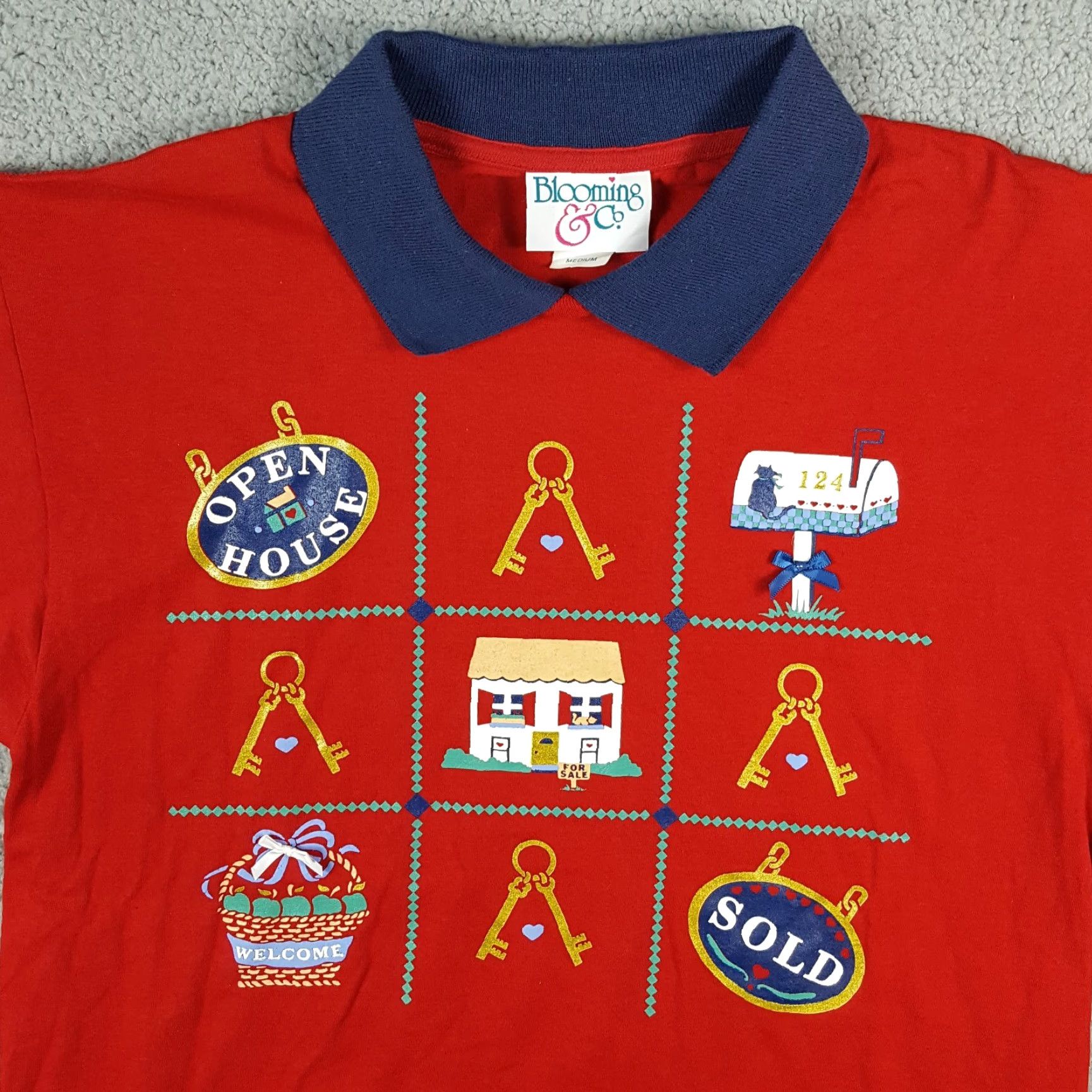 Vintage VINTAGE Blooming & Co Preppy Retro Collared Short Sleeve T-Shirt Men's Medium Red 90s Y2K Size US M / EU 48-50 / 2 - 2 Thumbnail