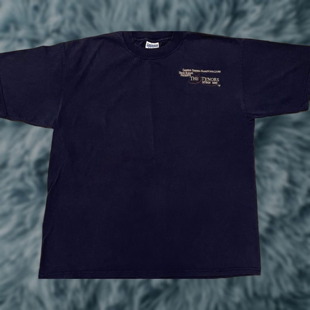 Vintage VINTAGE The 3 Tenors Detroit 1999 Faded Concert Shirt XL Blue 90s Grunge Opera Music Tour Mens T-Shirt Crew Neck Short Sleeve Pattern: Striped Size US XL / EU 56 / 4 - 1 Thumbnail