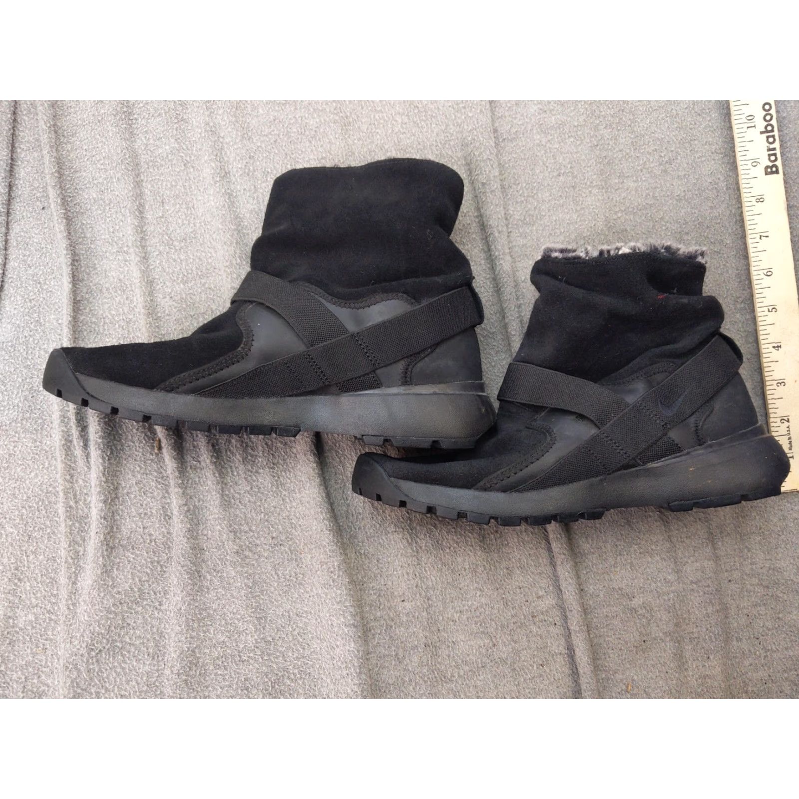 Nike Nike Snow Boots Womens 8.5 Black Suede Ankle Pull On Faux Fur 882525-001 Size US 9 / IT 39 - 2 Thumbnail