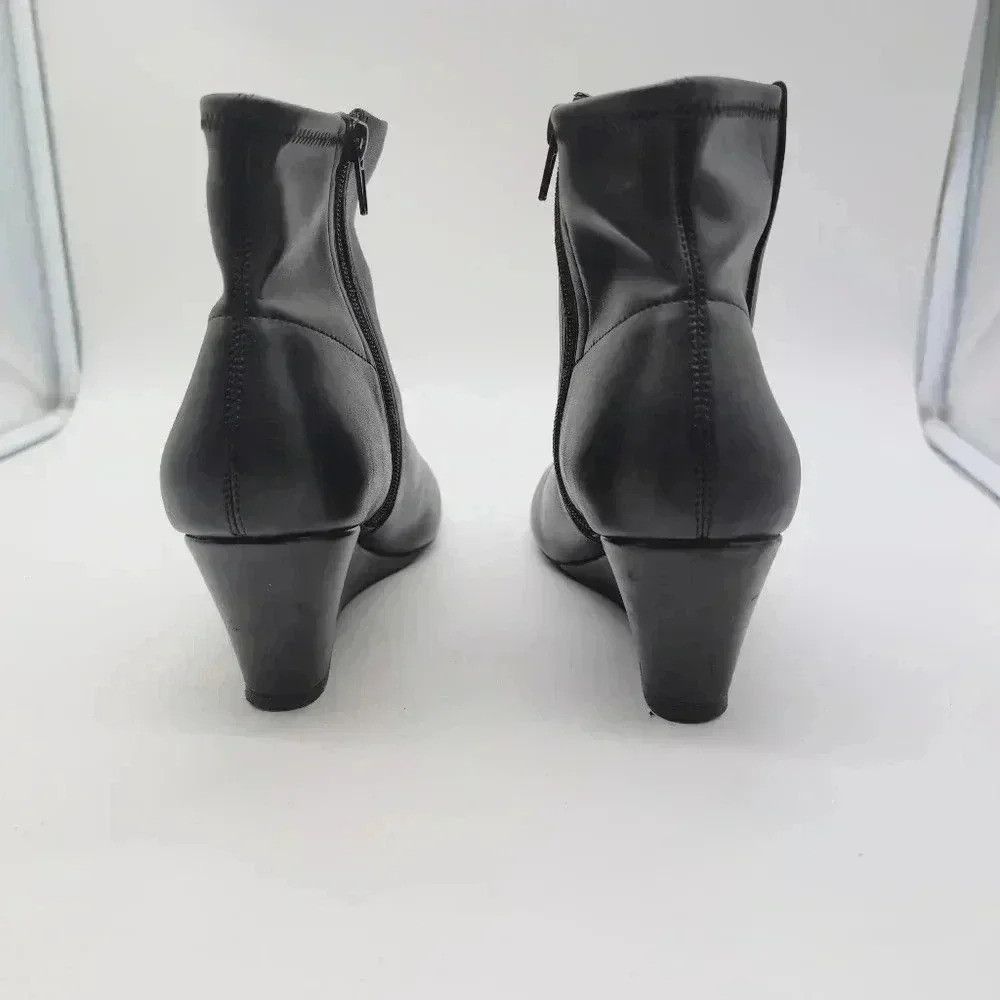 Designer Kora Wedge Bootie Black Leather by André Assous sz 10 Size US 10 / IT 40 - 4 Thumbnail
