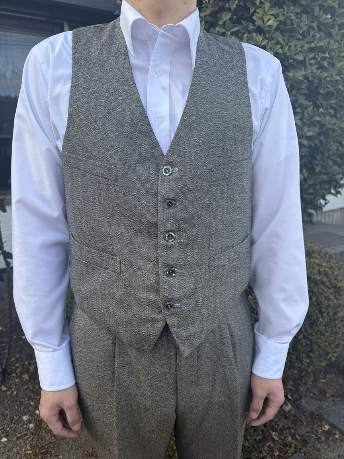 Other Autumn&Winter Vintage Japanese Blue Gray 3 Piece Wool Suit Size 36R - 5 Thumbnail