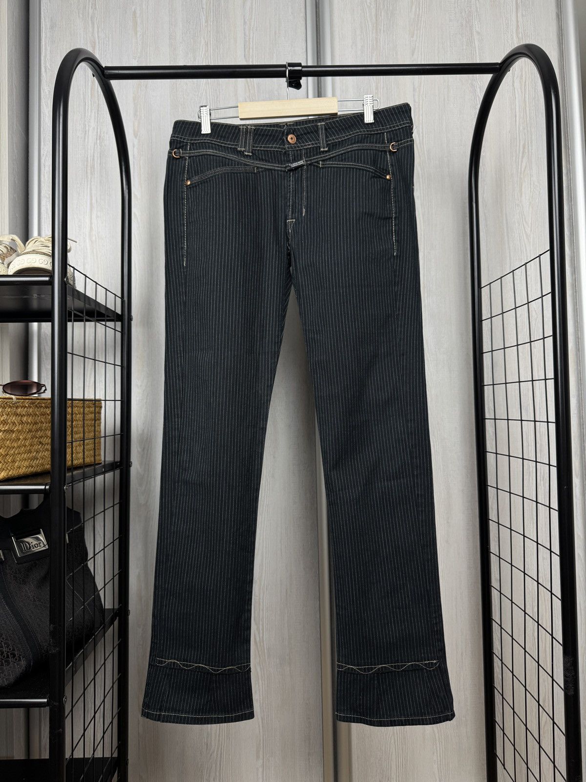 Marithe + Francois Girbaud Le Jean de Marithe Francois Girbaud blue striped pants Size US 34 / EU 50 - 2 Thumbnail