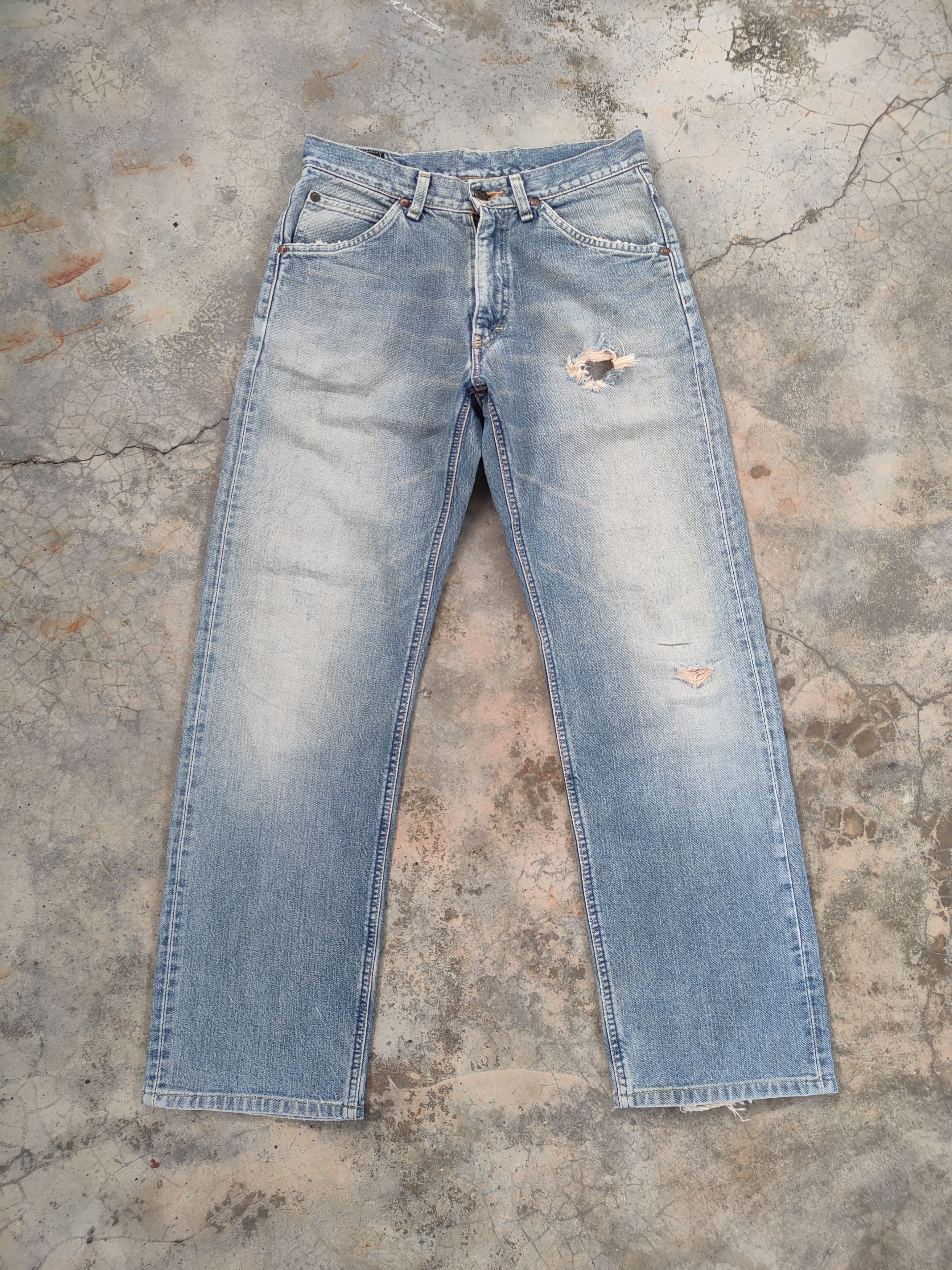 W29 VINTAGE LEE FADED DISTRESSED JEAN DENIM PANTS