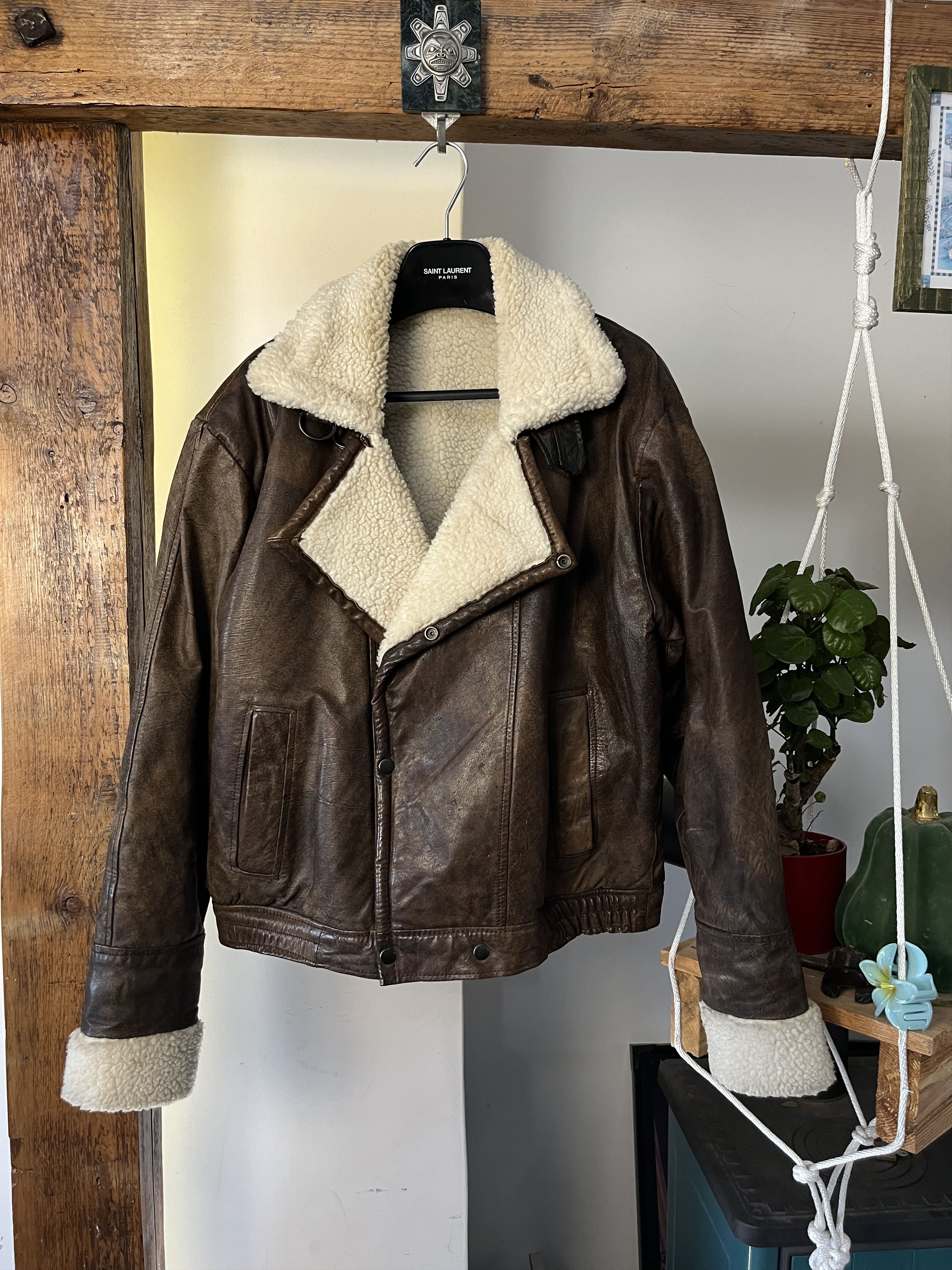 Other Vintage 90s B-3 Real Leather Military Heavy Coat Jacket Size US M / EU 48-50 / 2 - 1 Thumbnail