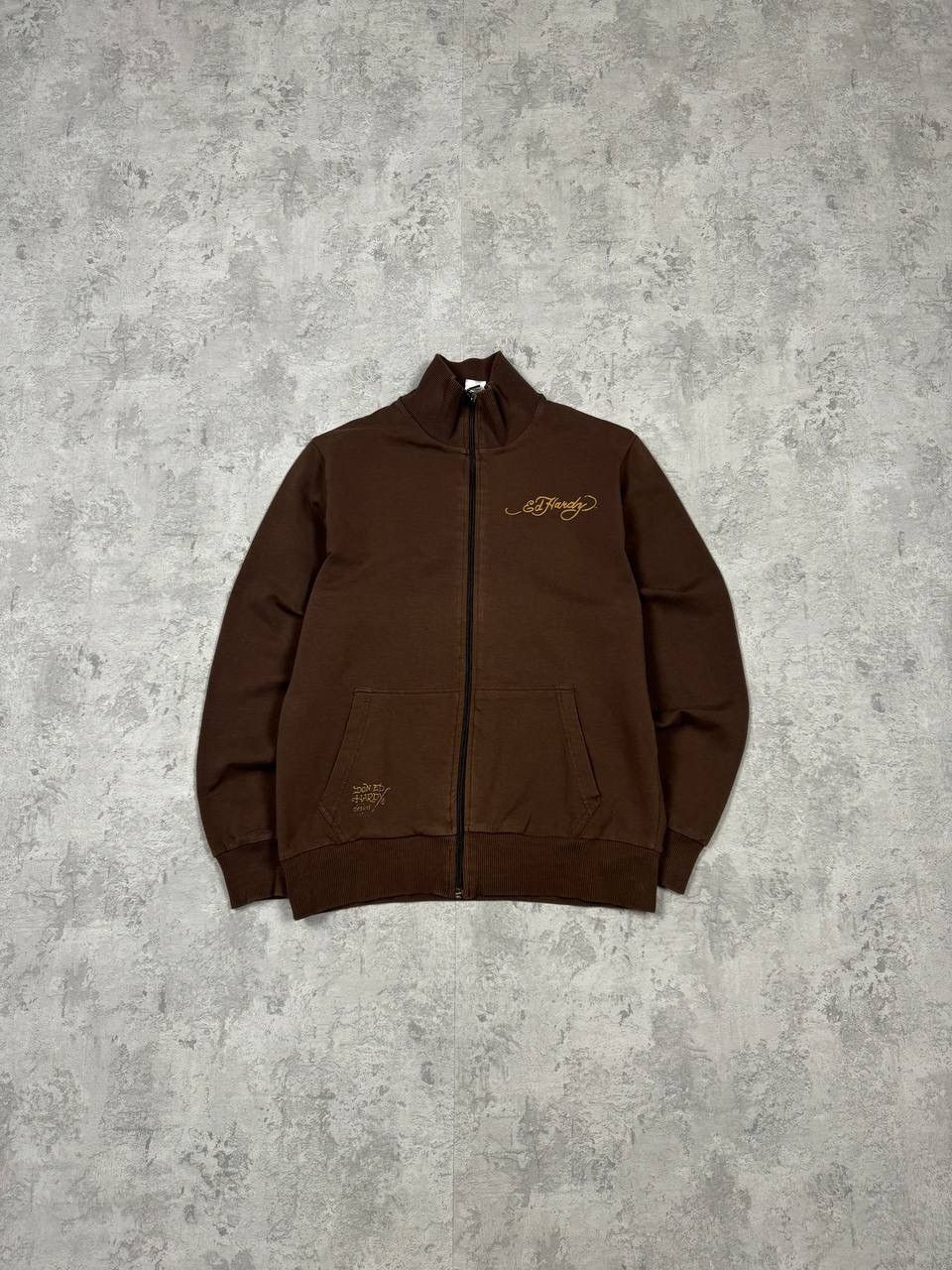 Ed Hardy Vintage Y2K Bedazzled Ed Hardy Brown Zip Up Sweatshirt Size M / US 6-8 / IT 42-44 - 1 Thumbnail