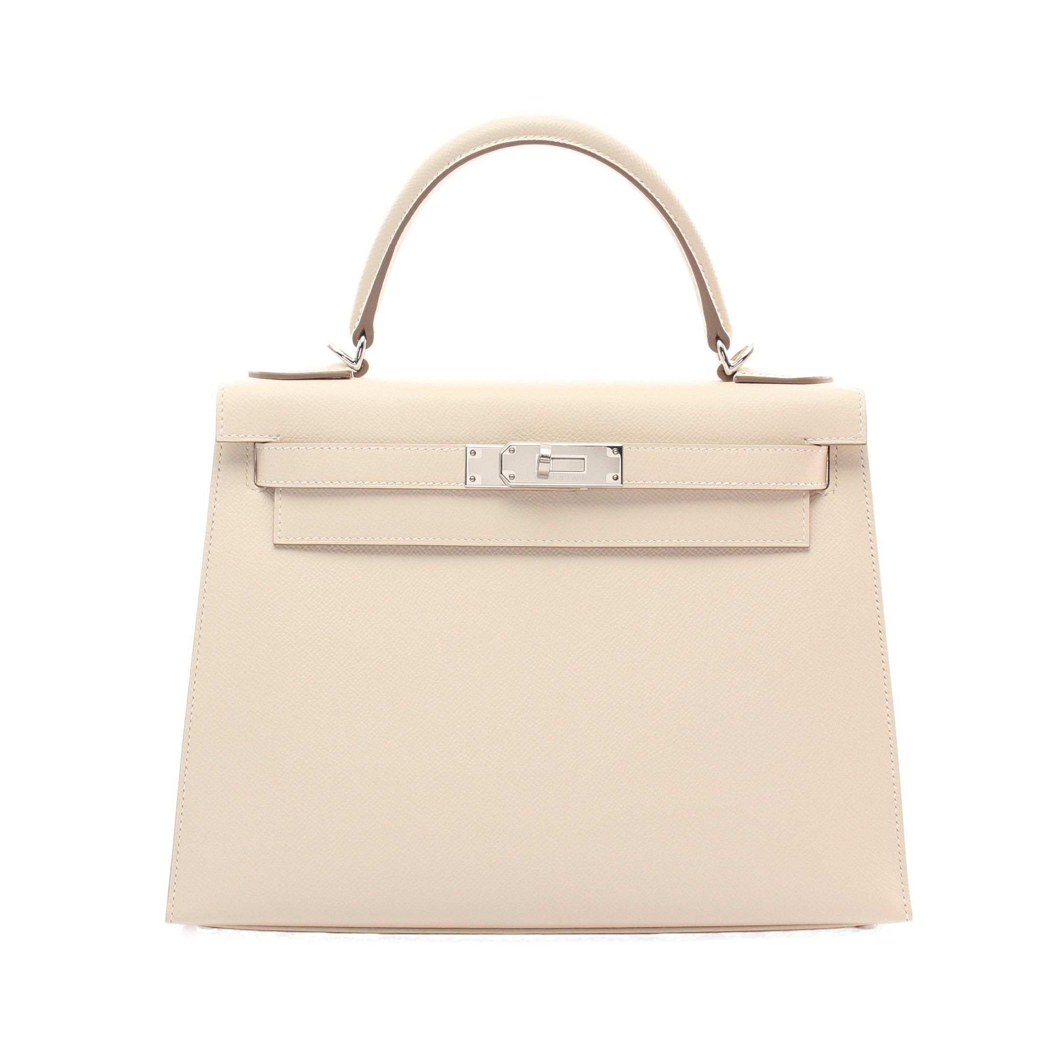 Hermes Hermes Kelly28 Kure Handbag Veau Epsom Ivory Silver Hardware Outside Sewing D Stamp Size ONE SIZE - 1 Thumbnail