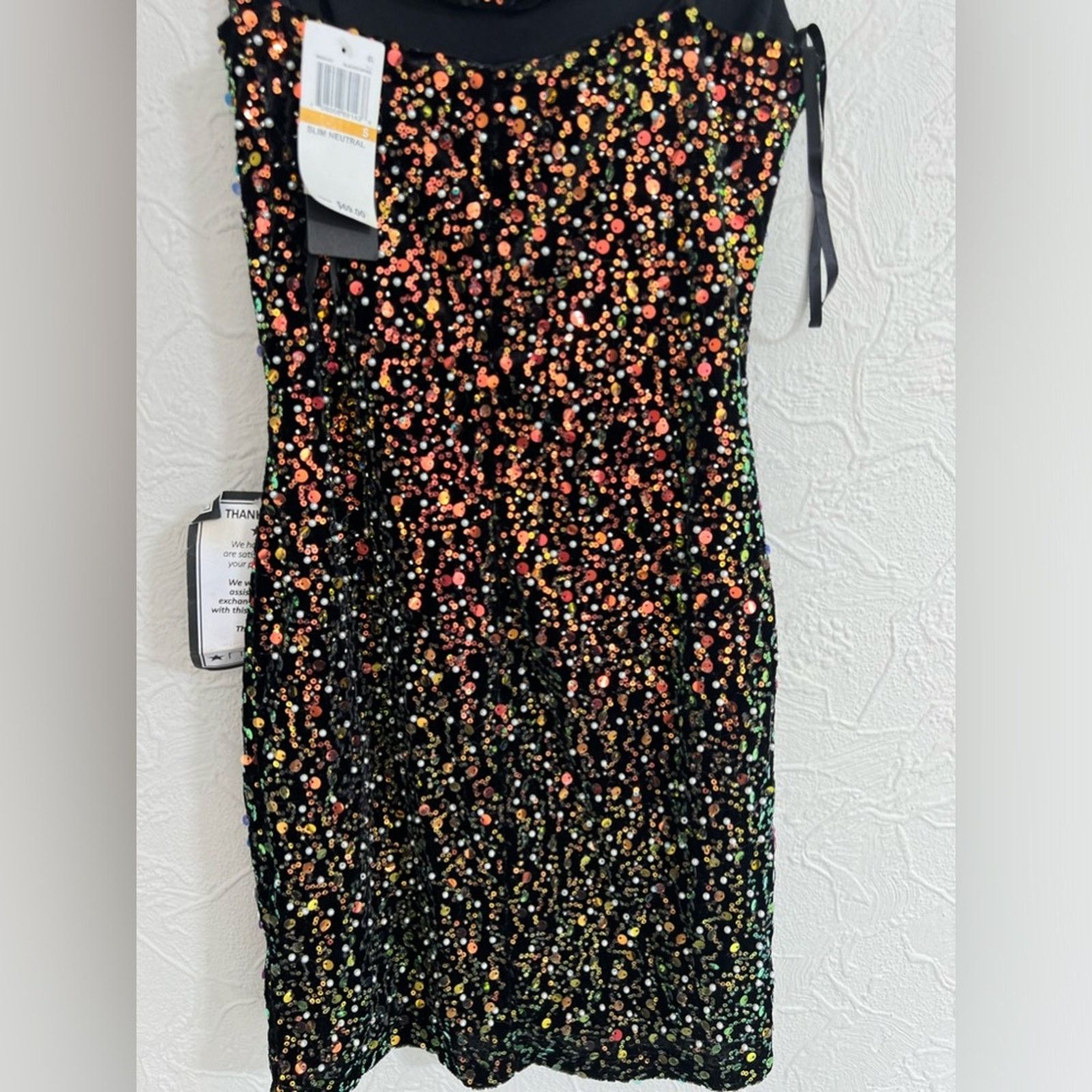 1989 STUDIO City Studios Womens Black Sequined Polyester Mini Dress NEW Size S / US 4 / IT 40 - 6 Thumbnail