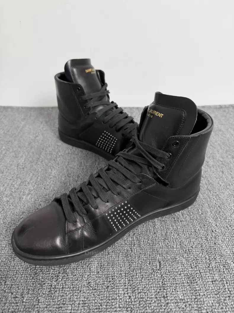 Saint Laurent Paris Saint Laurent Paris Original Year Black Studs High-top Sne Size US 7.5 / EU 40-41 - 4 Thumbnail