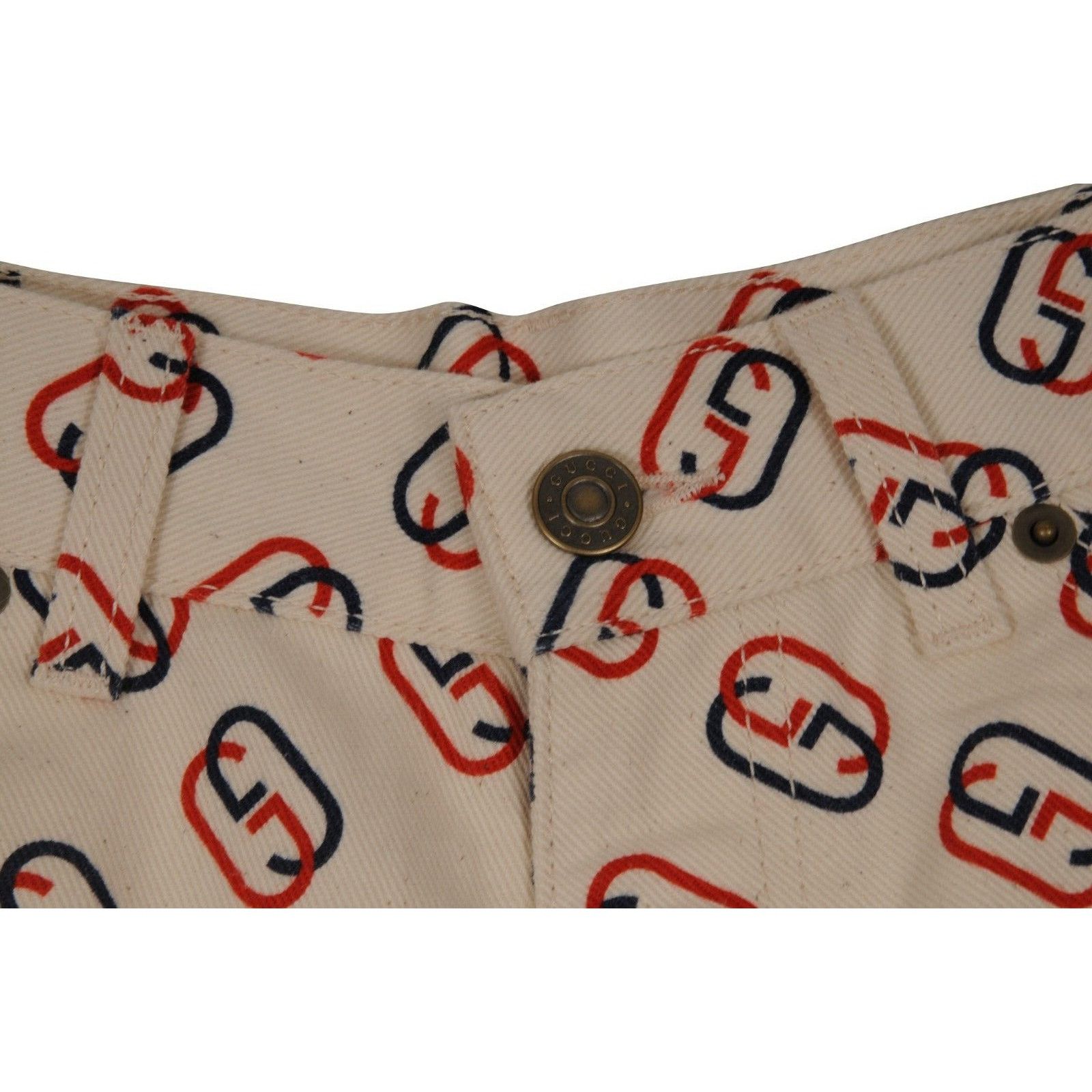 Gucci GG Monogram Logo Print Shorts Beige Red Size US 36 / EU 52 - 4 Thumbnail