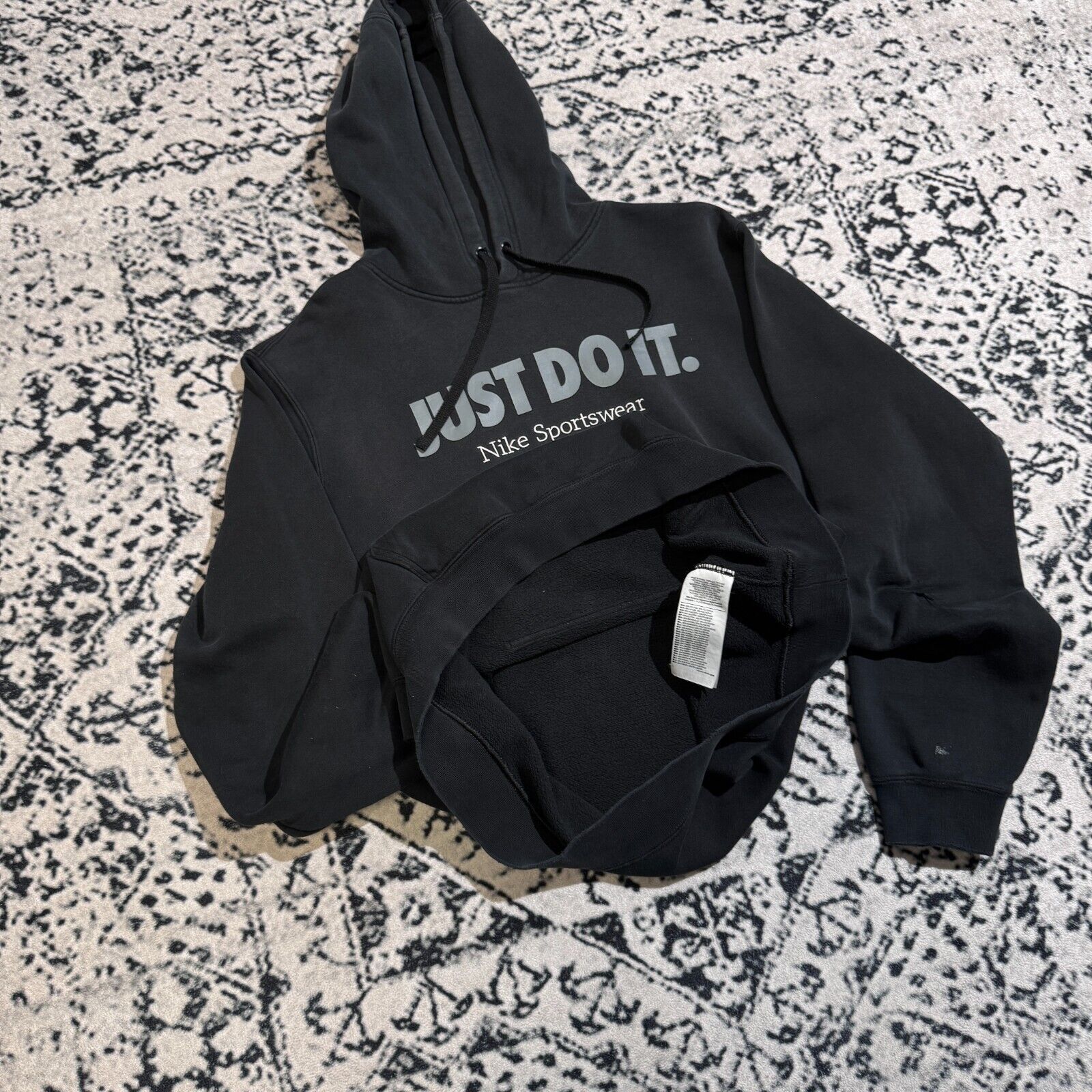 Nike × Vintage Vintage Nike Black Cotton Hoodie Size L Y2K 90s swoosh Size US L / EU 52-54 / 3 - 9 Thumbnail