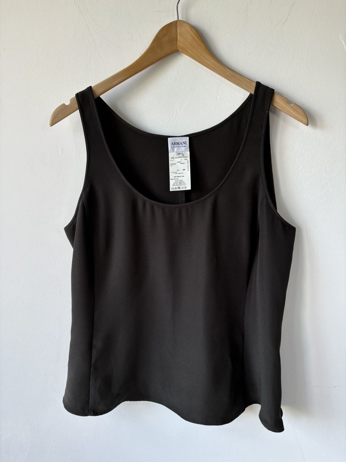 Armani Collezioni Vintage 90s Armani Collezioni Silk Blend Gray Tank Top Size M / US 6-8 / IT 42-44 - 1 Thumbnail