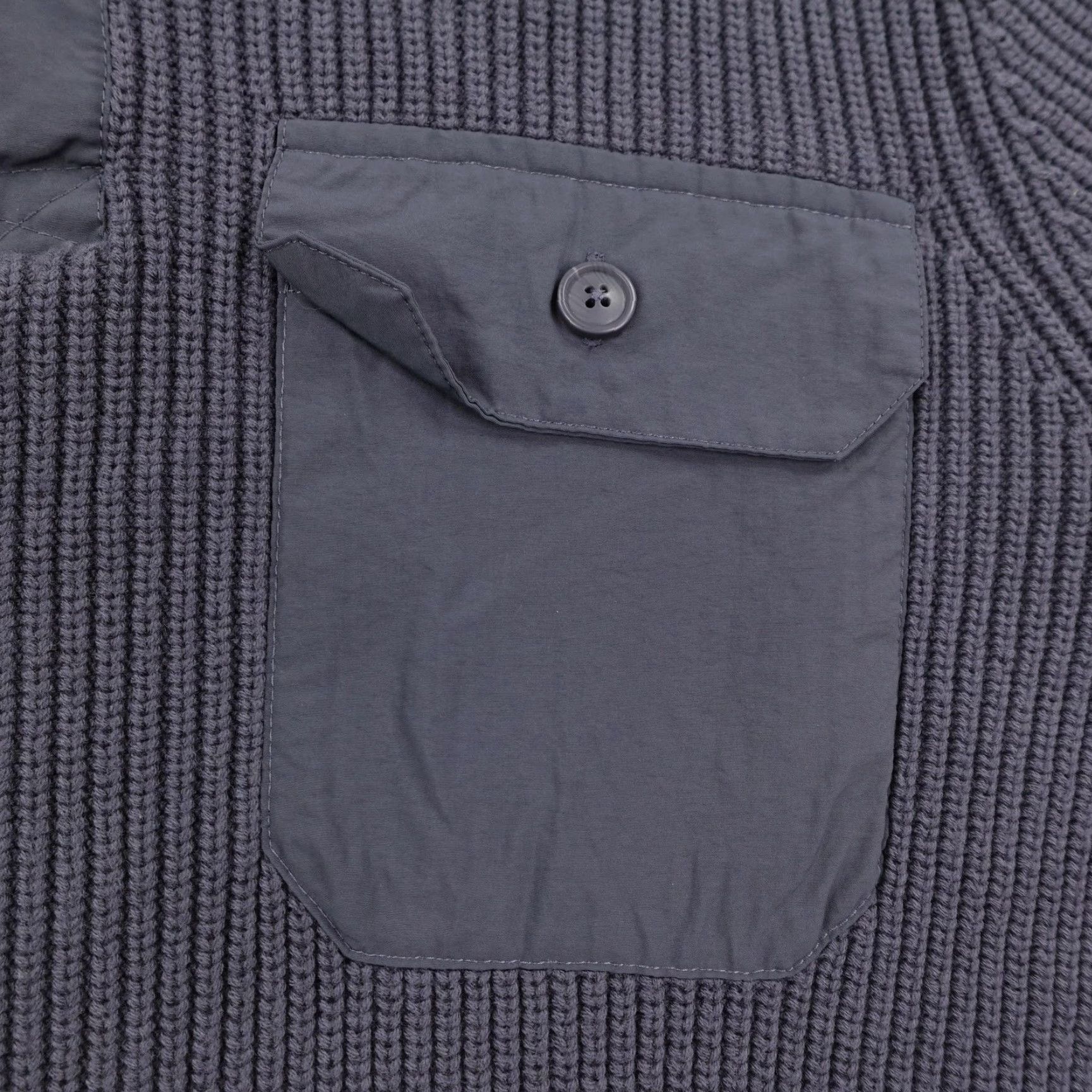 Vintage DULUTH Sweater Henley Shirt Mens L Blue Heavyweight Wool Blend Elbow Patches Pullover Knit Mock Neck Casual Size US L / EU 52-54 / 3 - 3 Thumbnail