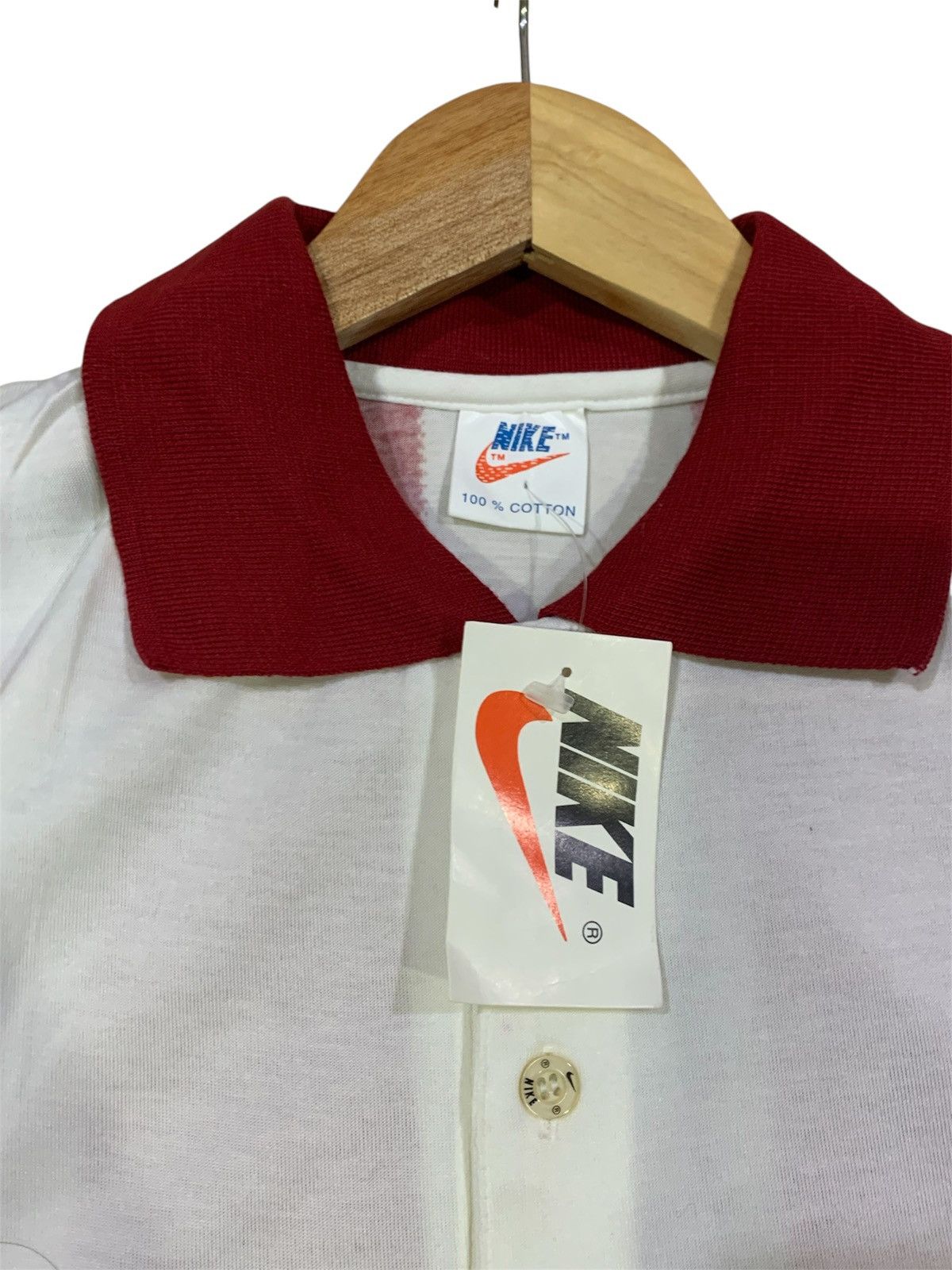 Nike Vtg 90s Nike Oval Bootleg Collar Stripe Polo New Old Stock Size US L / EU 52-54 / 3 - 3 Thumbnail