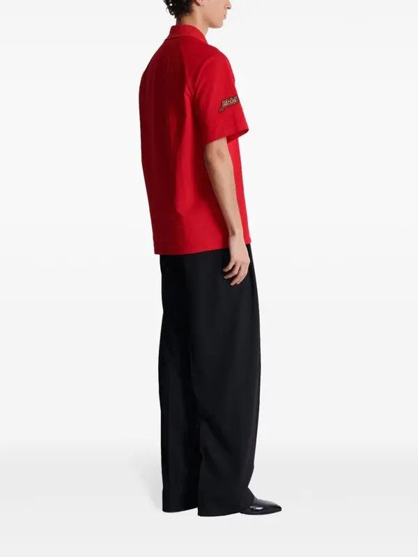Balmain o1s1wg110925 Logo Patch Cotton Polo Shirt in Red Size US S / EU 44-46 / 1 - 4 Thumbnail