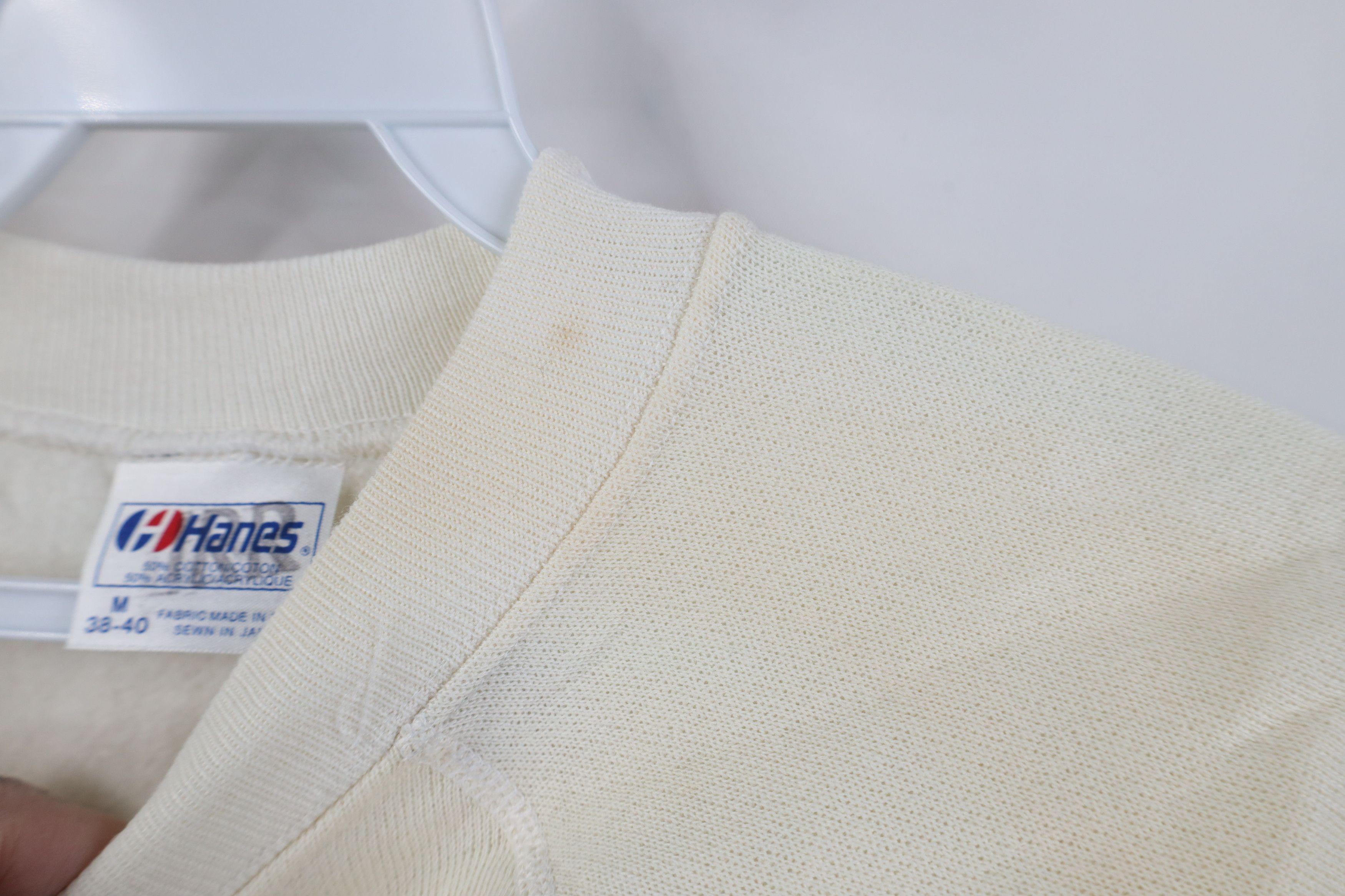 Hanes Vintage 80s Hanes Raglan Crewneck Sweatshirt Cream USA Size M / US 6-8 / IT 42-44 - 8 Thumbnail