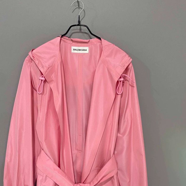 Balenciaga Balenciaga Light Pink Belted Hooded Windbreaker Size S / US 4 / IT 40 - 2 Thumbnail