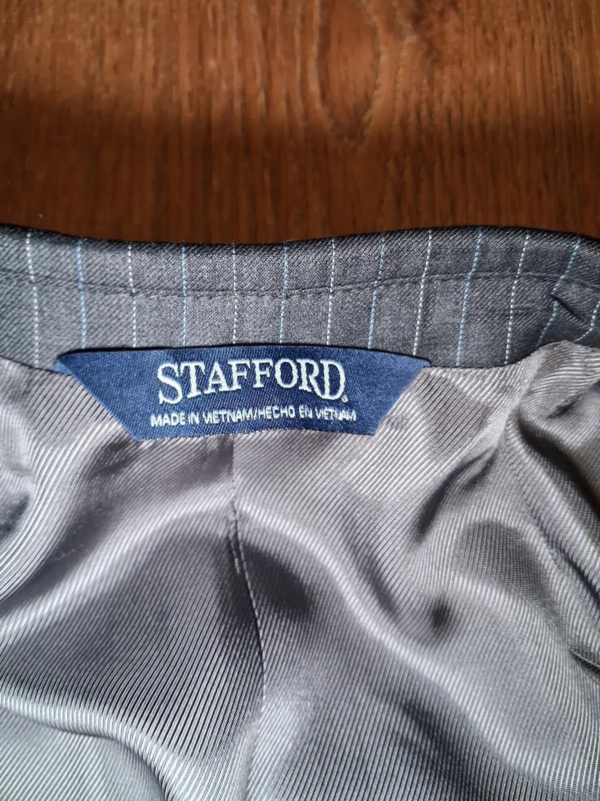 Stafford Stafford 2 Piece Suit Mens 40S 35x29 Gray Striped Wool Silk Size 40S - 4 Thumbnail