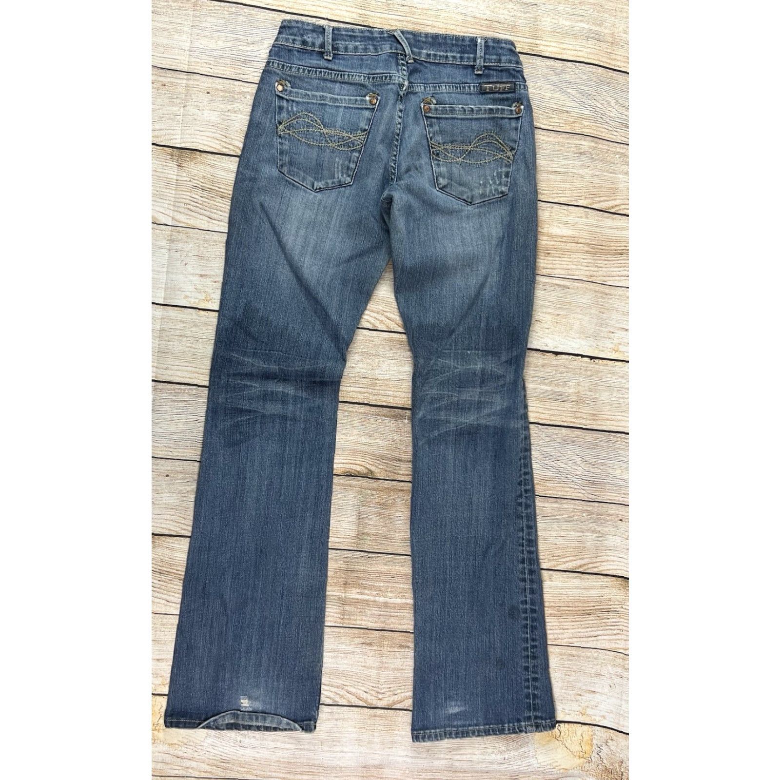 Vintage Cowgirl Tuff Jeans Women Denim Blue 27x35 Bootcut Pockets Embroidered Logo Light Wash Regular 27 Inclusive Size 27" / US 4 / IT 40 - 2 Thumbnail