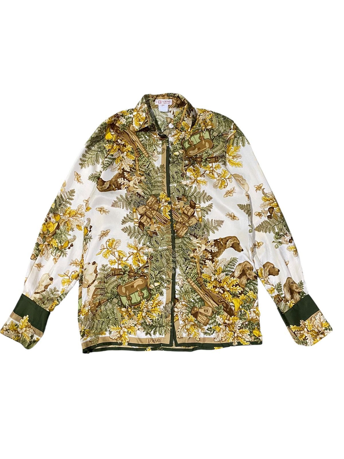 Loewe Loewe Vintage Silk Shirt All Over Print Luxury Designer Rare Size US L / EU 52-54 / 3 - 1 Thumbnail