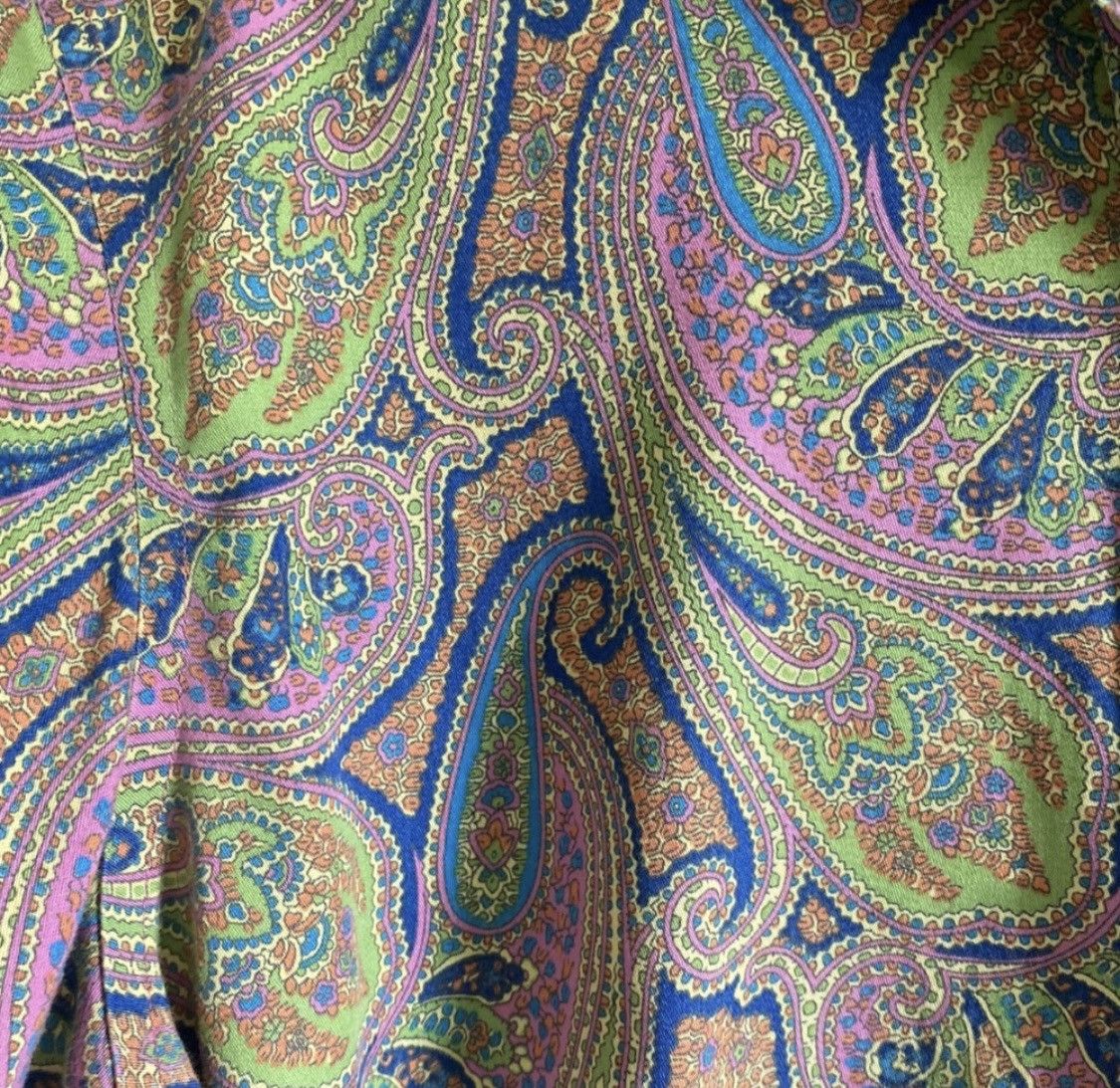 Chaps Ralph Lauren RALPH LAUREN CHAPS PAISLEY FLIP CUFF BUTTON UP BLOUSE SZ L Size L / US 10 / IT 46 - 6 Thumbnail