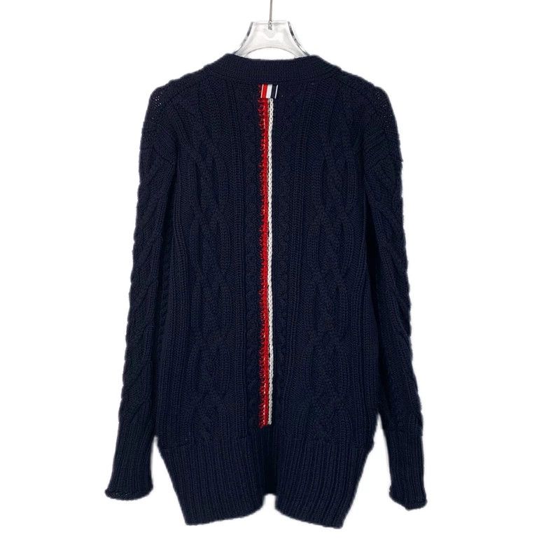 Thom Browne Thom Browne Dark blue back striped wool knitted cardigan ja Size US XS / EU 42 / 0 - 2 Thumbnail