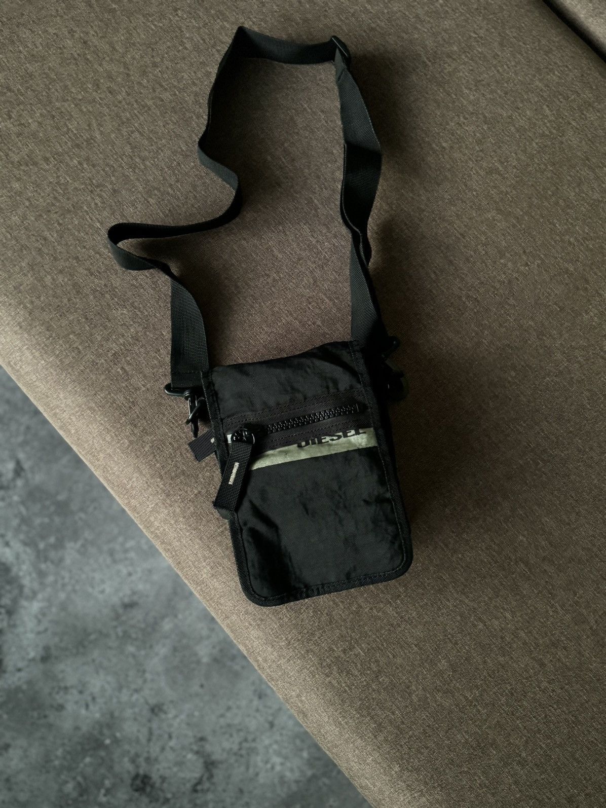 Diesel Nylon Crossbody Messenger Bag in Black, Men's