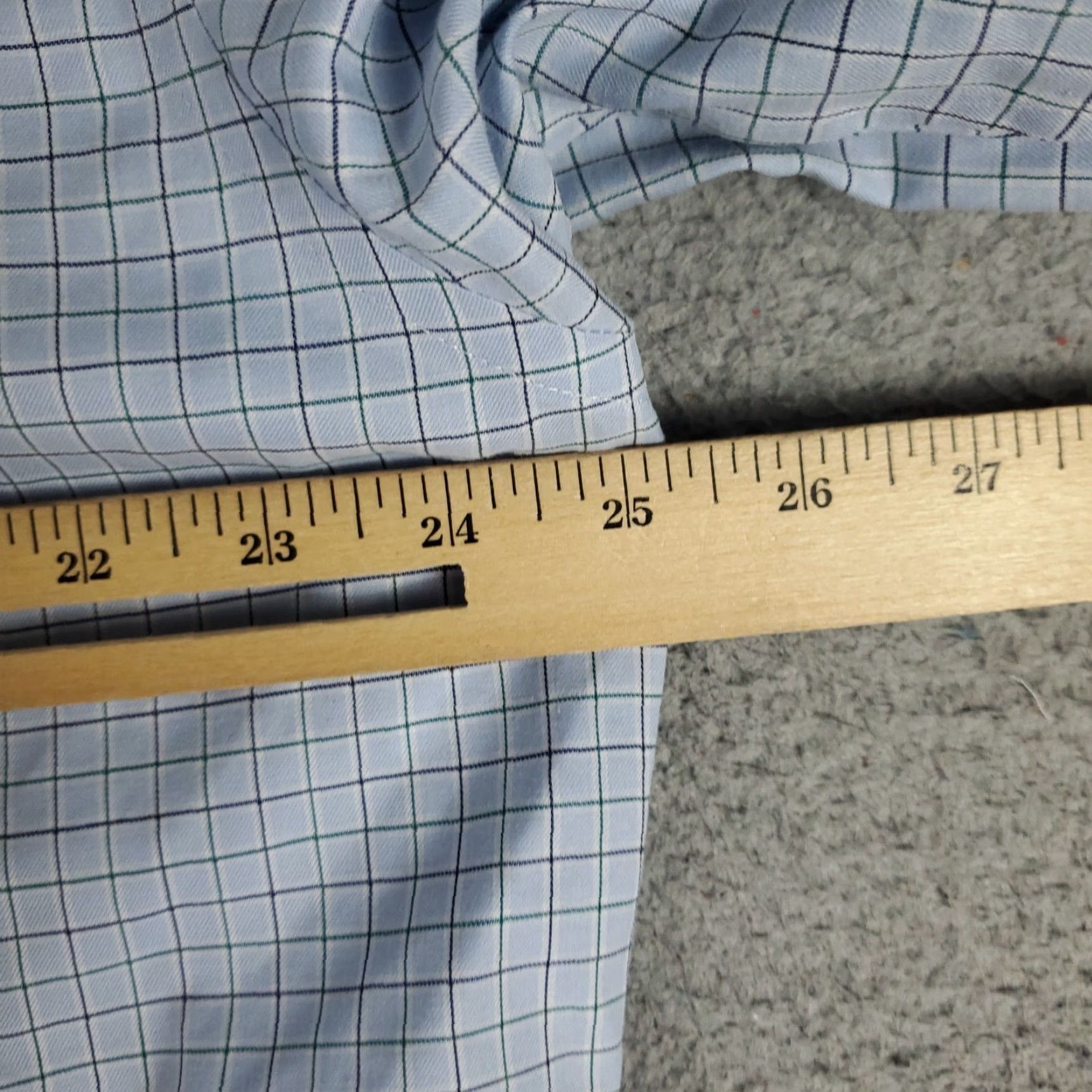 Brooks Brothers BROOKS BROTHERS Shirt Mens 17 Blue Check Regent Dress Button Up Long Sleeve Non-Iron Classic 100% Cotton Adult Regular Collar Point Men's Shirt Size 46R - 7 Thumbnail