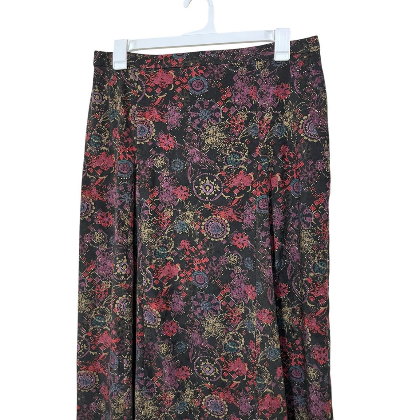 Other Christopher & Banks Y2K skirt Midi black floral paisley fair Size 36" / US 14 / IT 50 - 2 Thumbnail