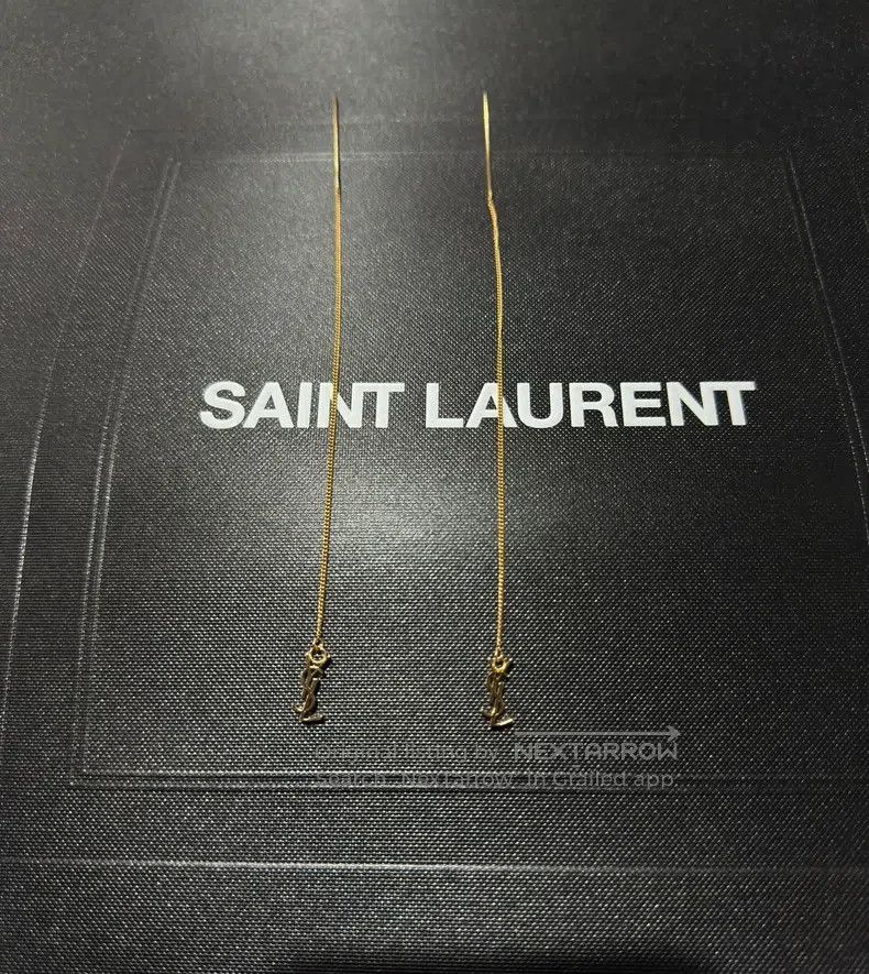Saint Laurent Paris Saint Laurent Paris Gold Logo Hoop Earrings Size ONE SIZE - 7 Thumbnail