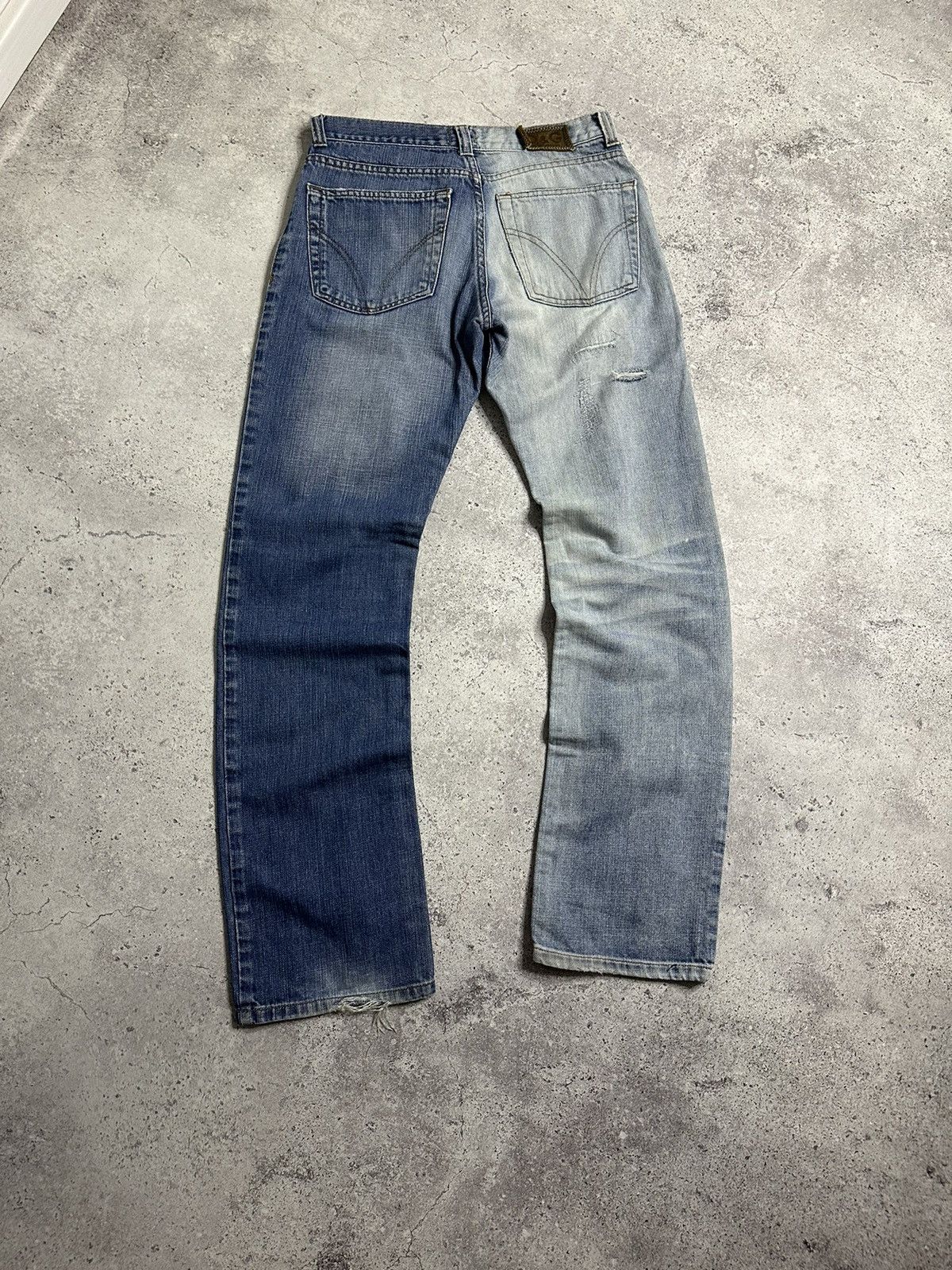 Dolce & Gabbana VTG Rare Y2K Dolce & Gabbana Two Color Distressed Pants Size US 30 / EU 46 - 1 Thumbnail