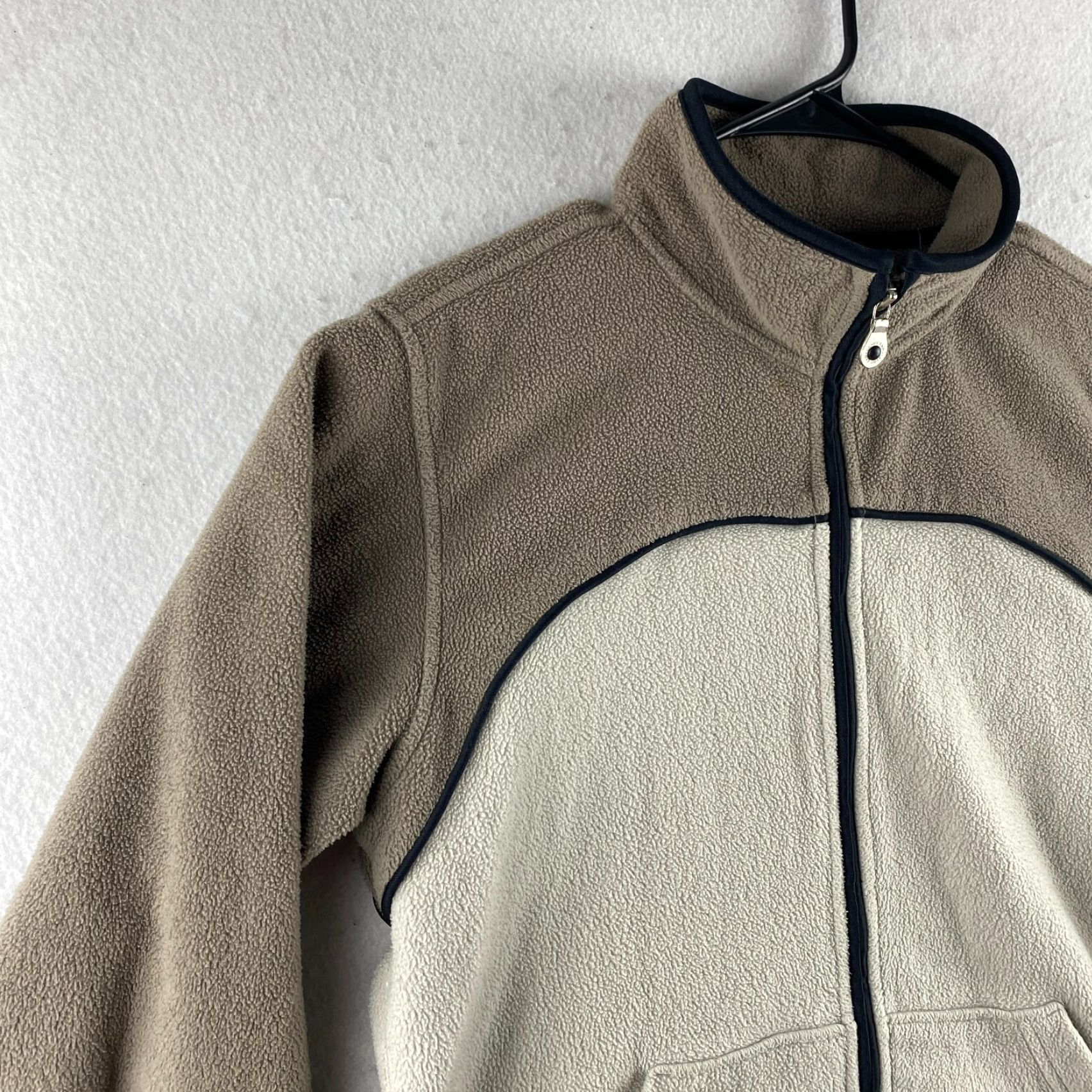 Lands' End Lands' End Sweater Womens S Beige Full Zip Long Sleeve Pockets Outdoor Modern Knit Fleece Size S / US 4 / IT 40 - 4 Thumbnail