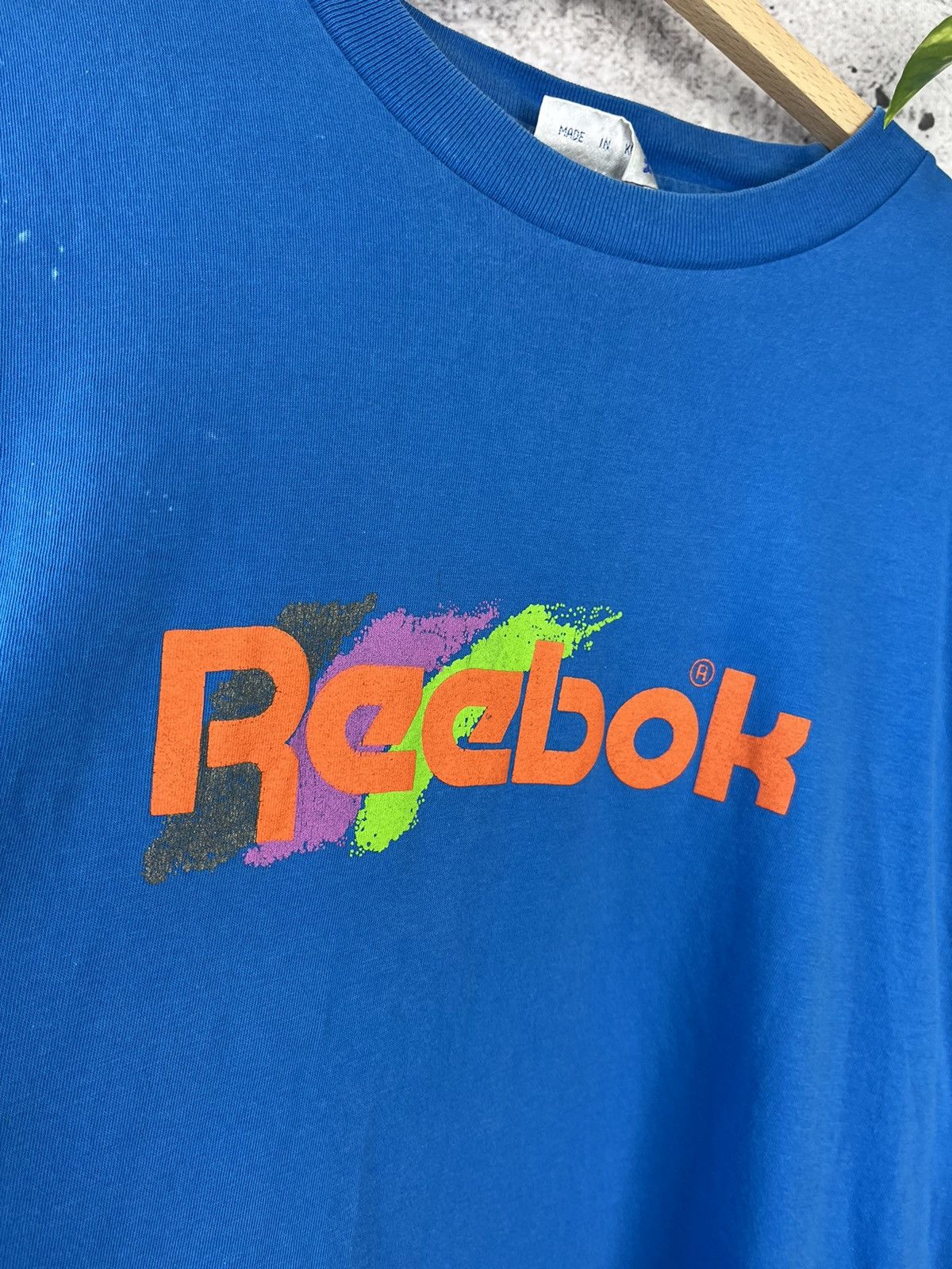 Reebok × Vintage Reebok Vintage 90s Logo Blue T-shirt (M) Size US L / EU 52-54 / 3 - 3 Thumbnail