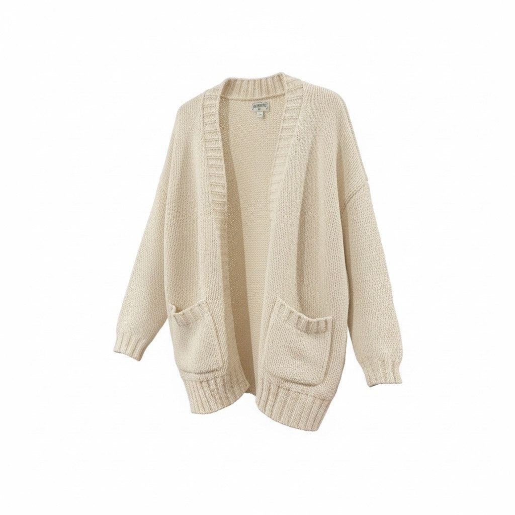 American Eagle Outfitters American Eagle Cream Chunky Knit Cardigan Women’s S/P Size S / US 4 / IT 40 - 1 Thumbnail
